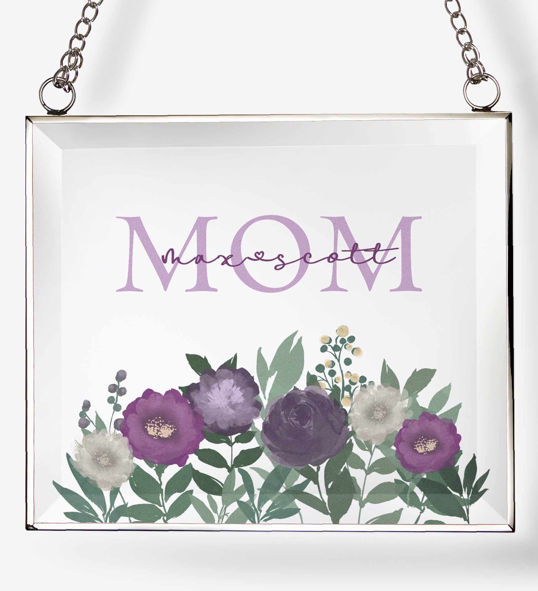 Floral Love For Mom Personalized Glass Suncatcher