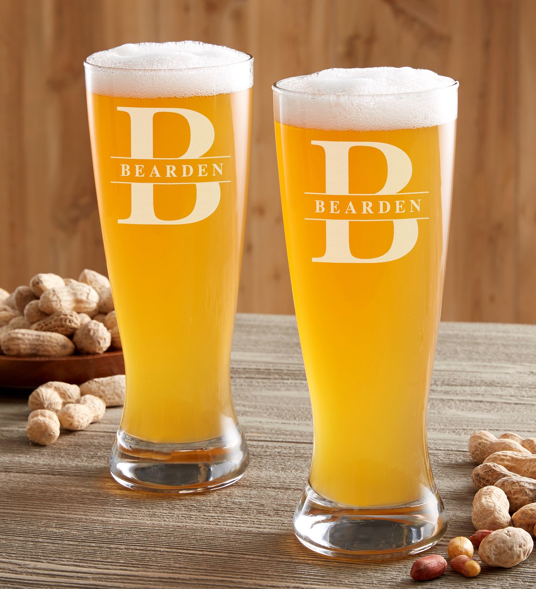 Lavish Last Name Personalized Beer Glasses