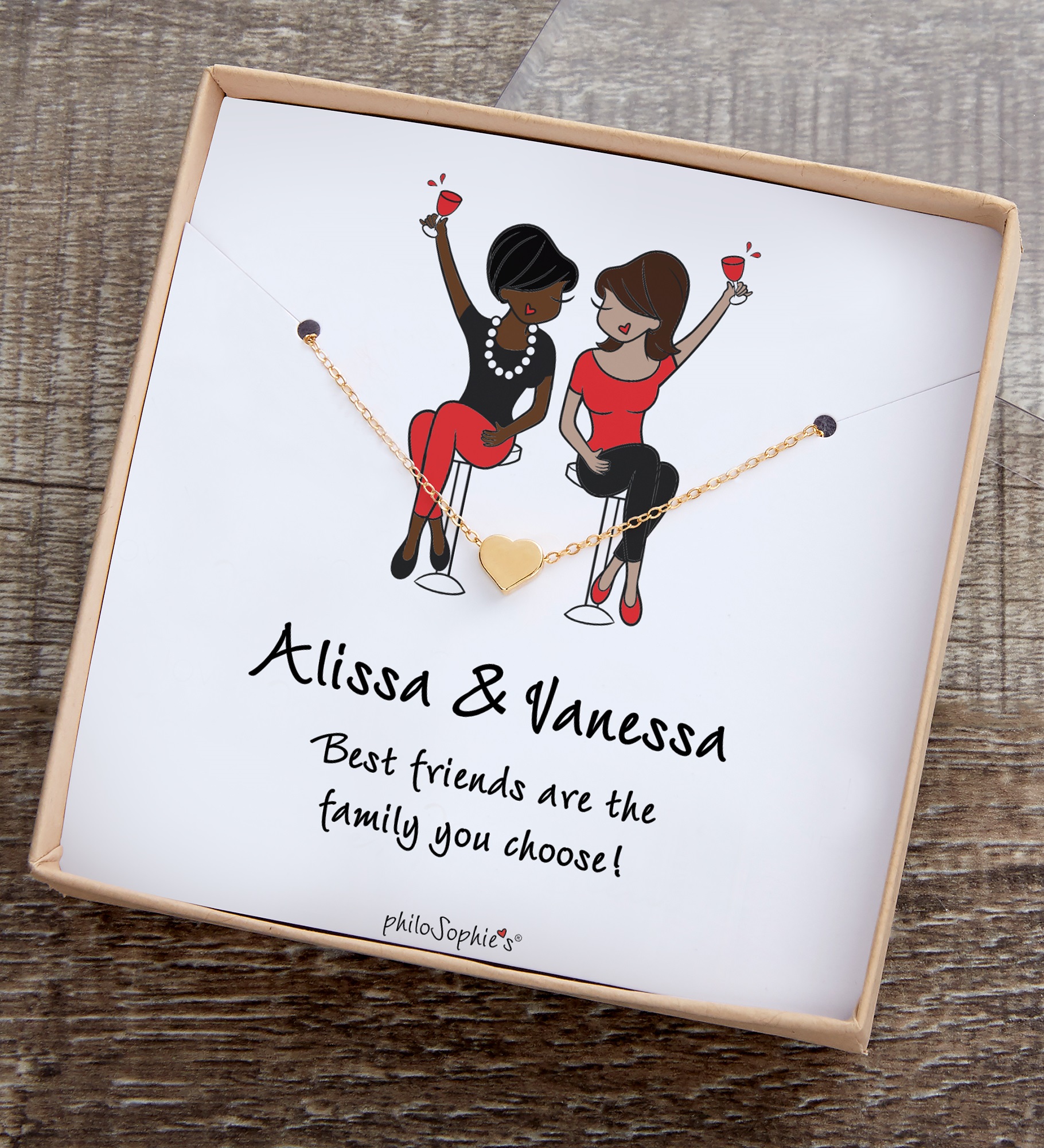 Best Friends philoSophie's® Necklace With Personalized Card