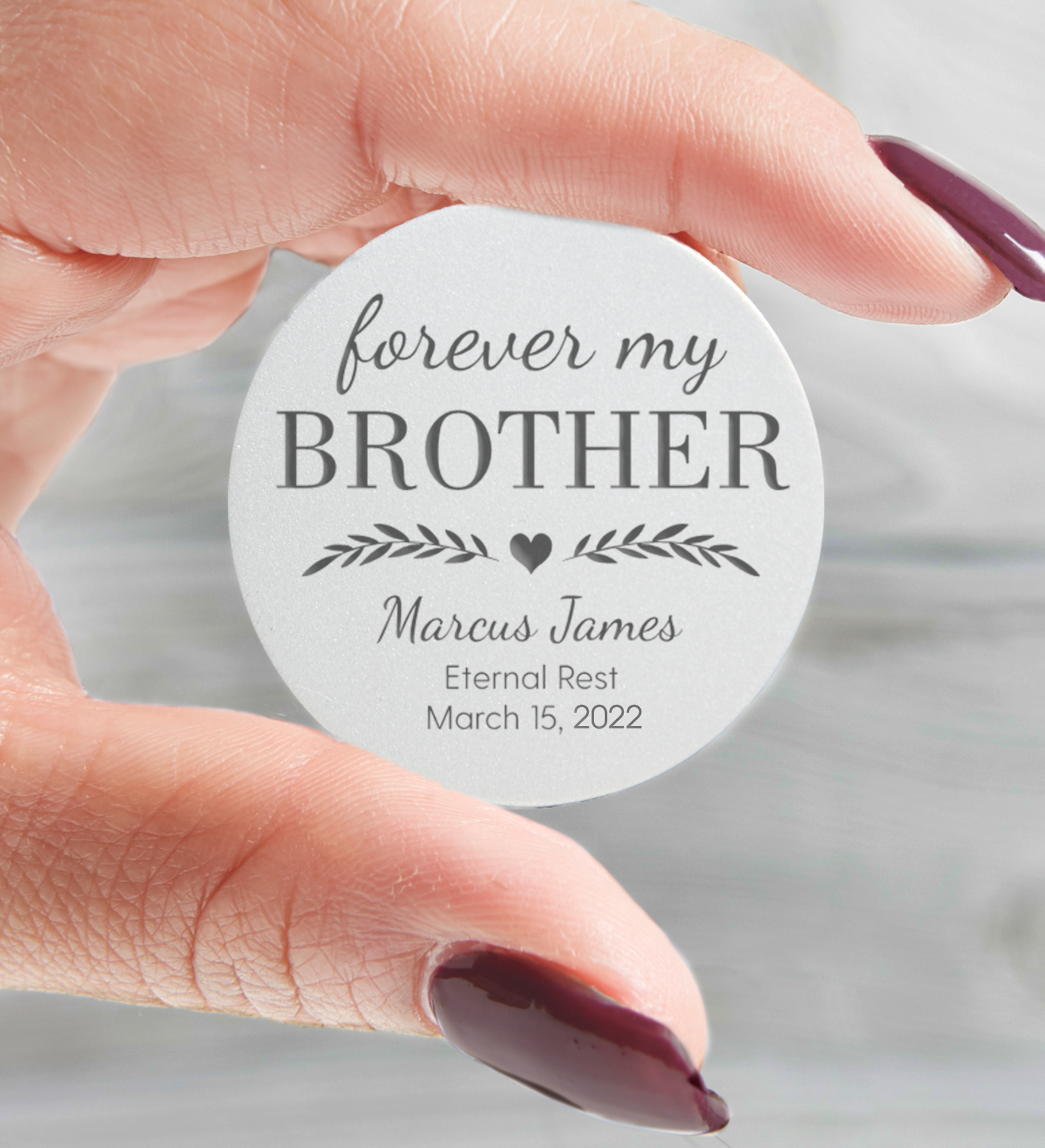 Forever My... Personalized Memorial Metal Pocket Token