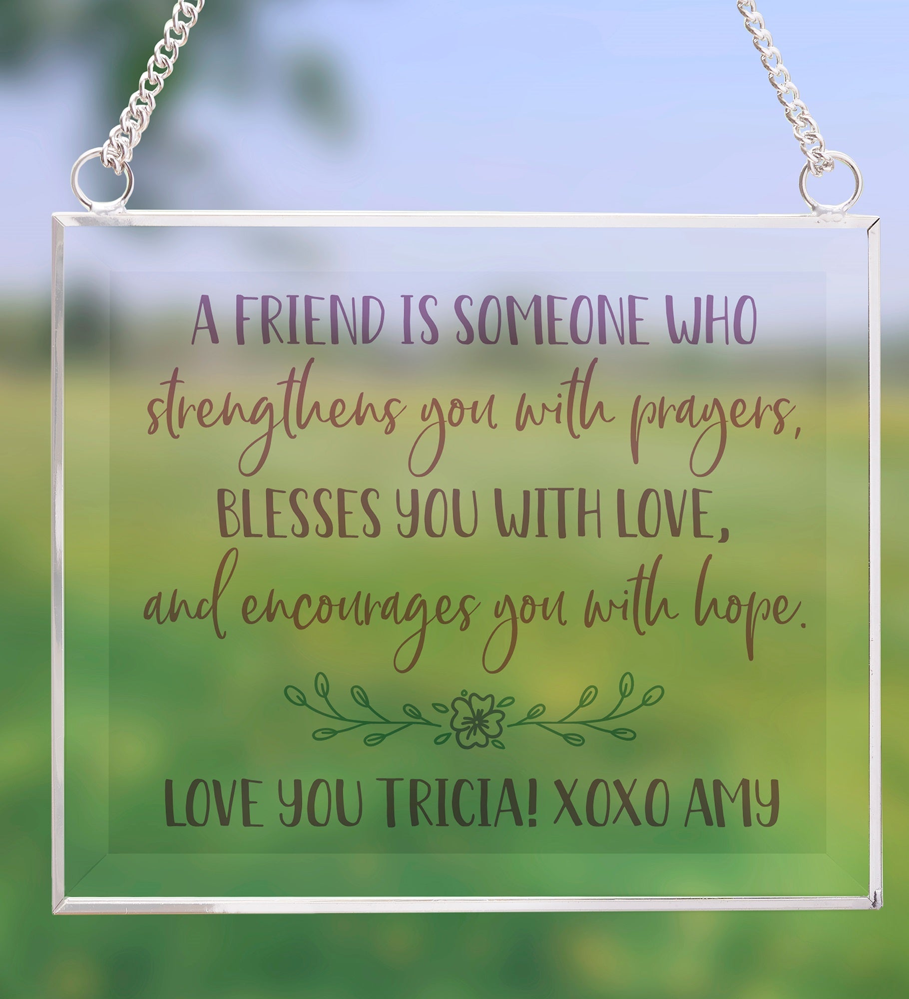 My Friend Personalized Glass Suncatcher