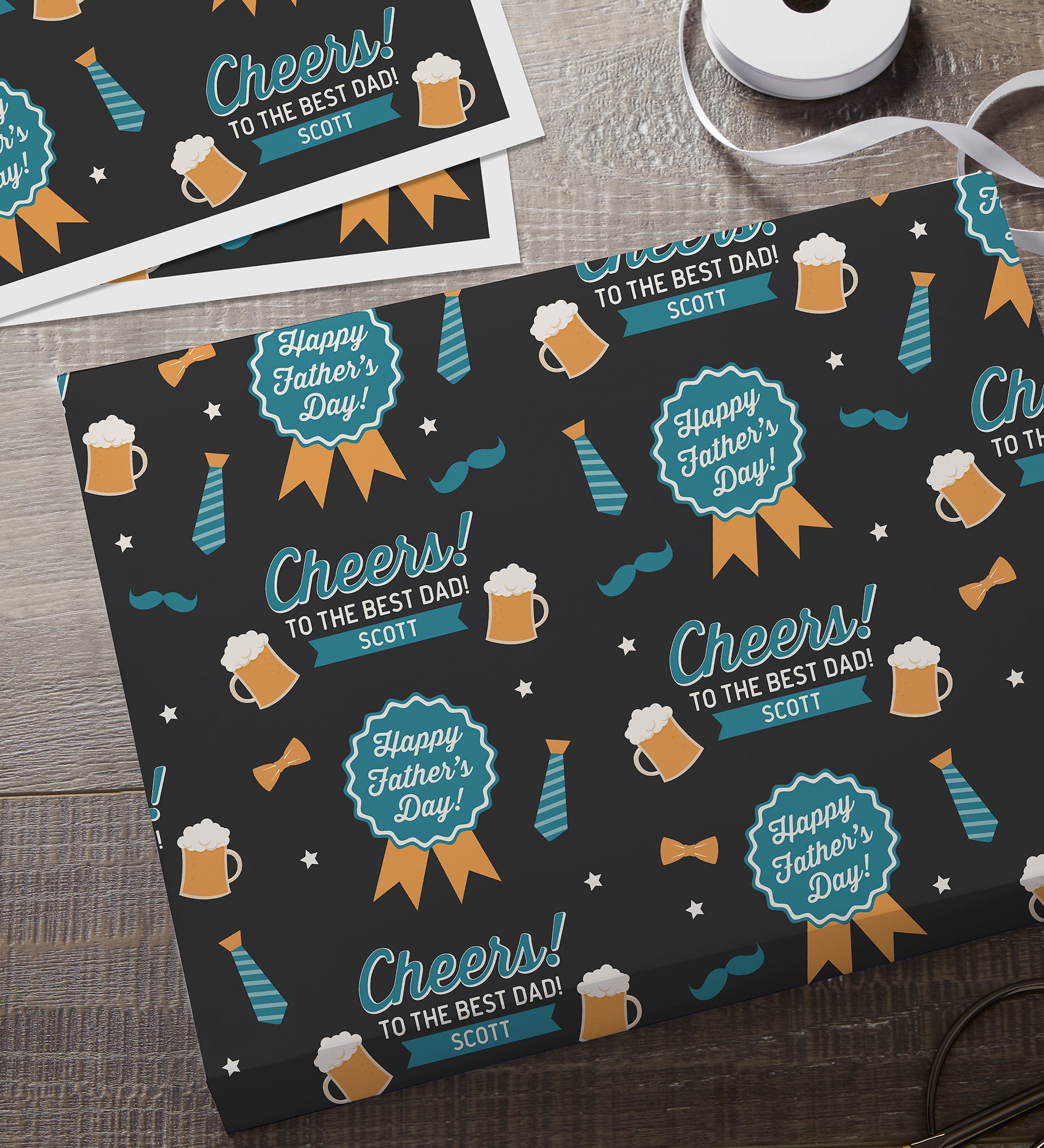 Cheers to Dad Personalized Wrapping Paper