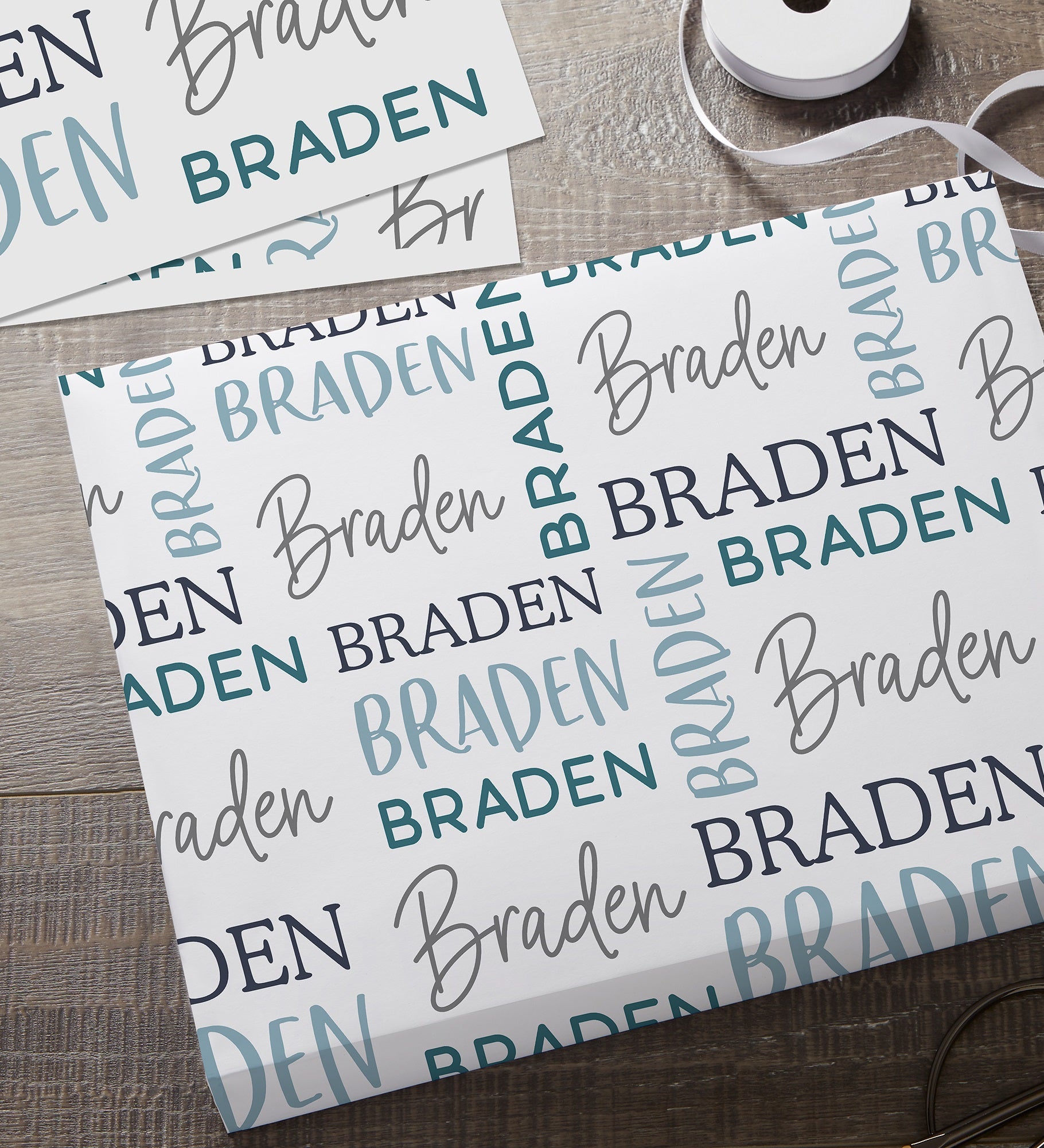 Collage Name Personalized Wrapping Paper