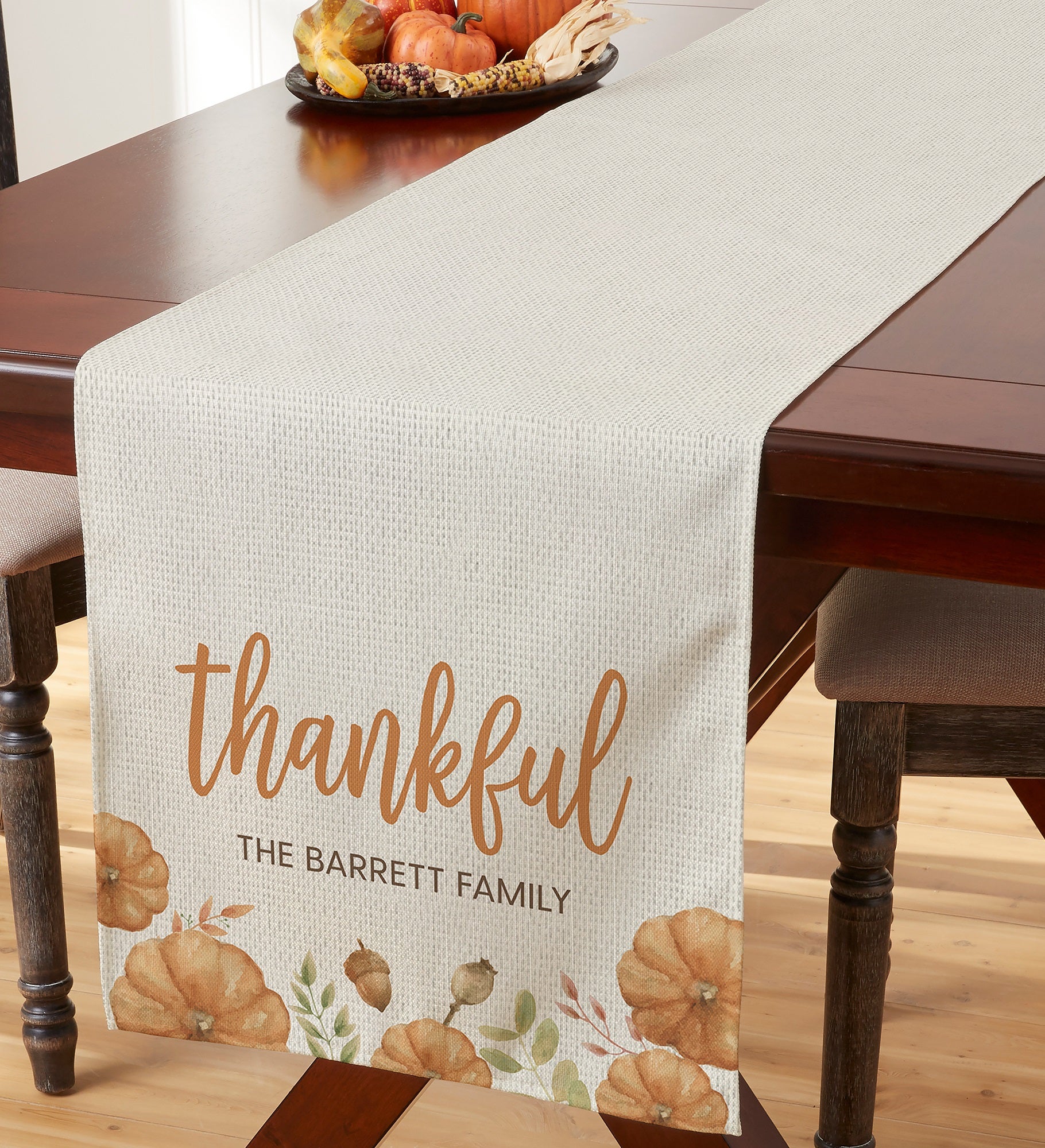 Fall Seasonally Script Personalized Table Runner