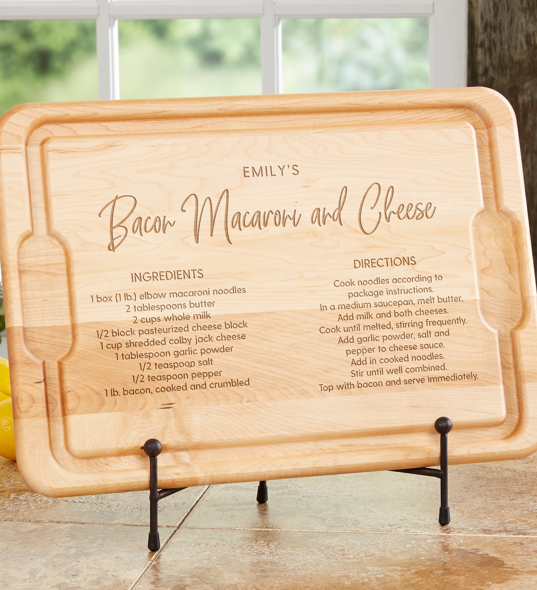 Favorite Family Recipe Personalized Hardwood Cutting Board