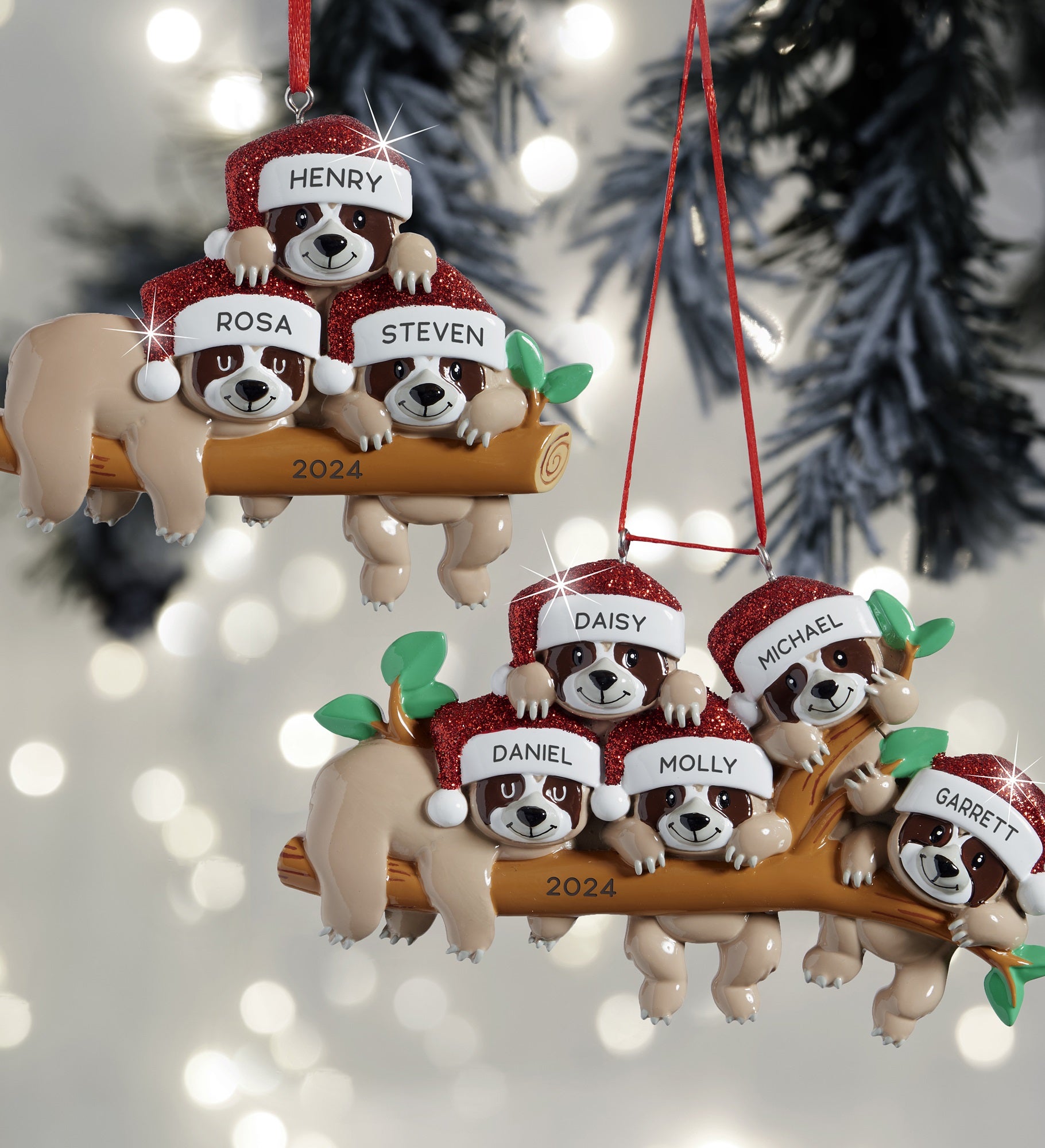 Sloth Family Personalized Ornament