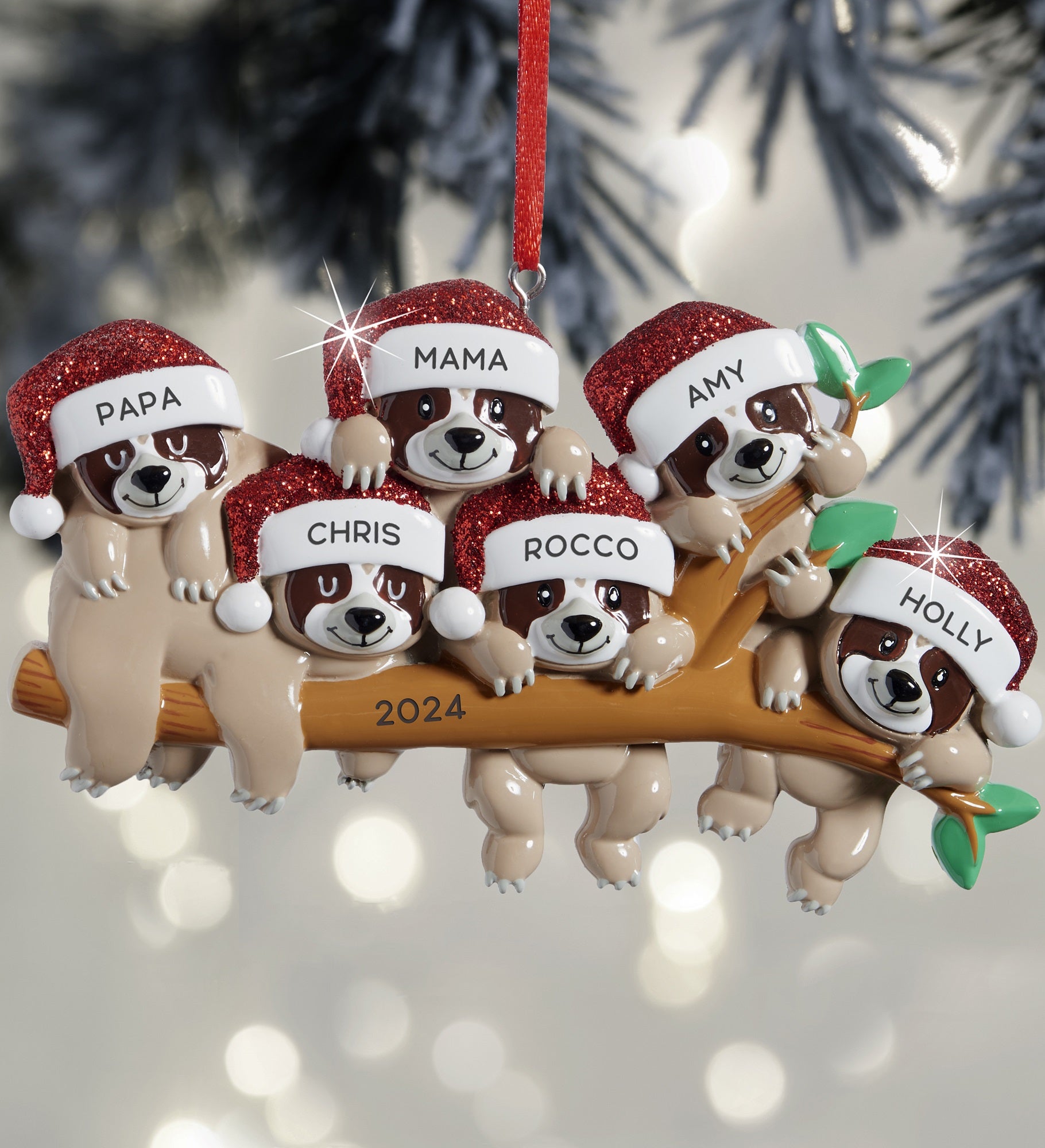 Sloth Family Personalized Ornament
