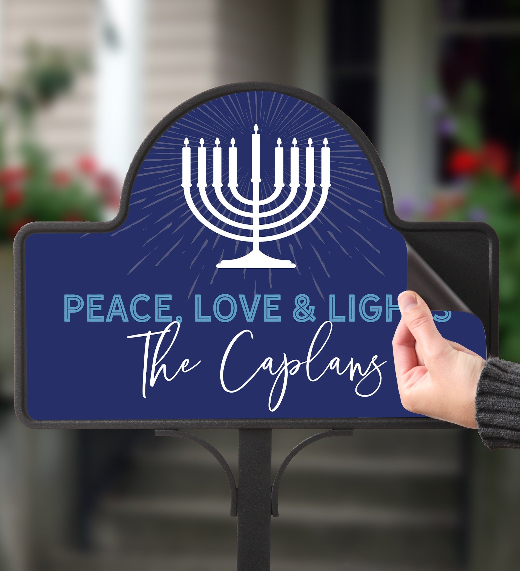 Hanukkah Personalized Magnetic Garden Sign