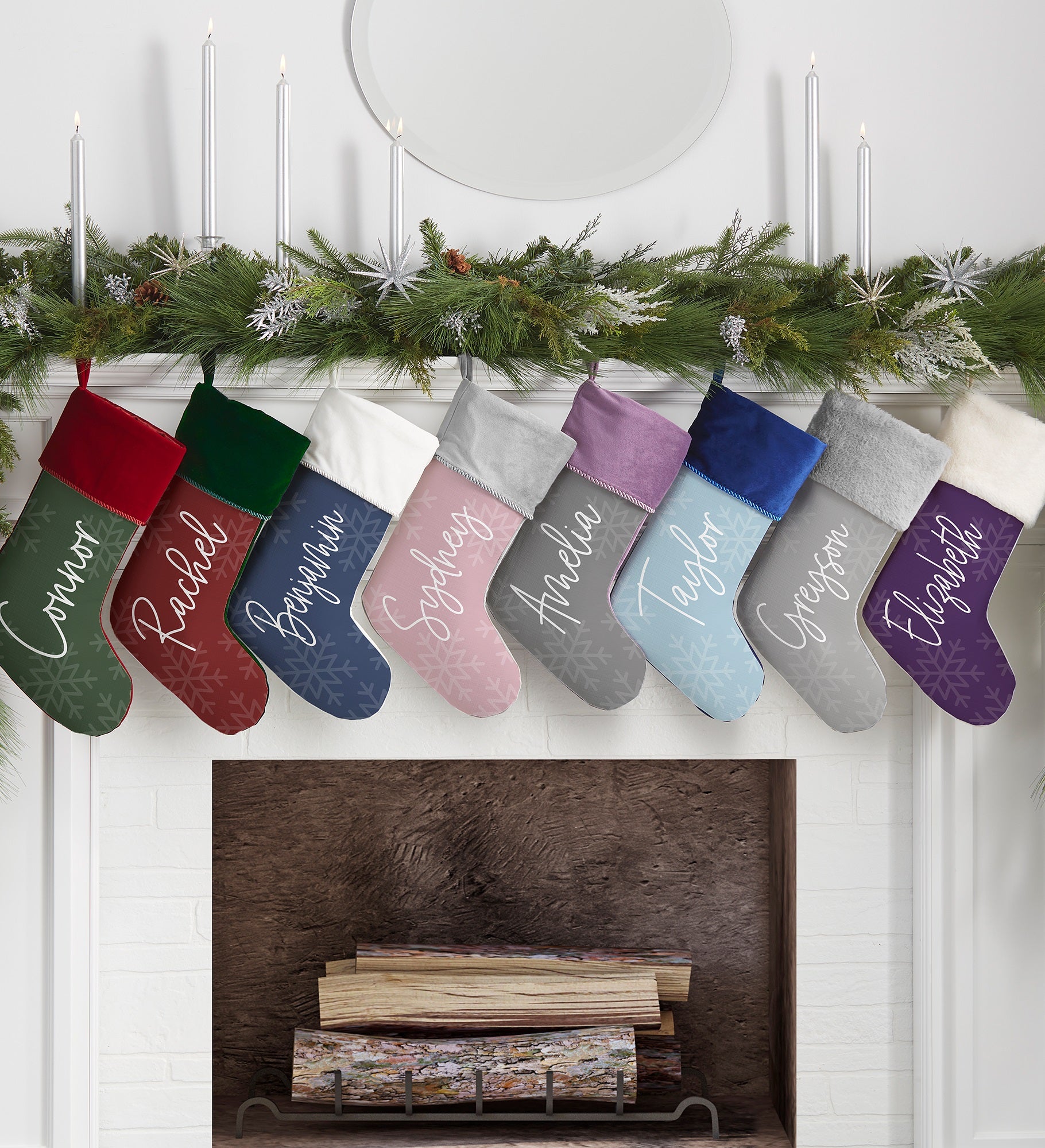 Elegant Snowflake Personalized Christmas Stocking