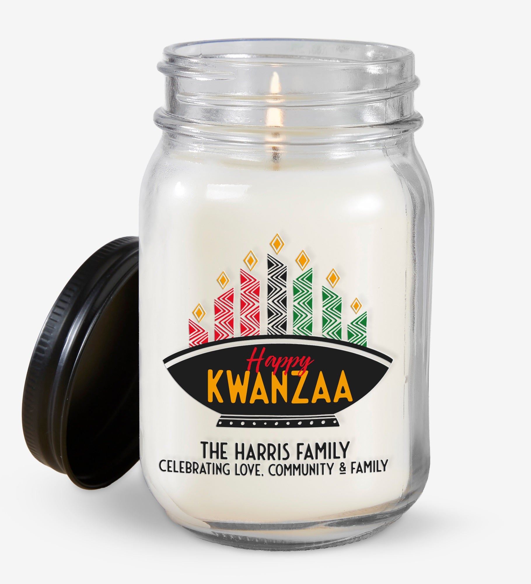 Kwanzaa Personalized Farmhouse Candle Jar