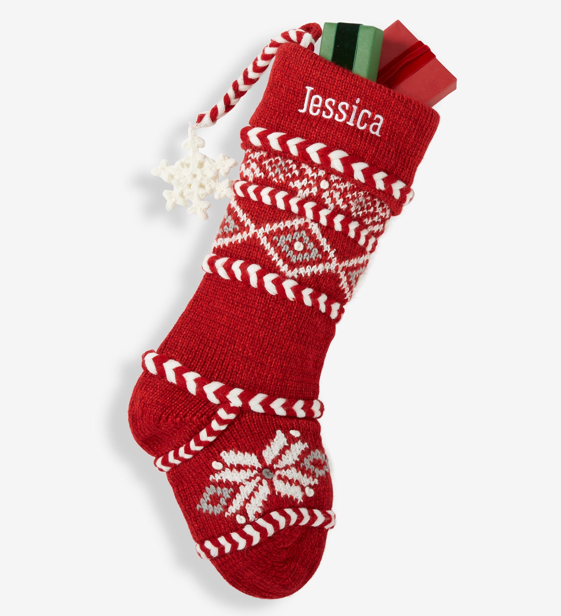 Fair Isle Personalized Christmas Knit Stocking
