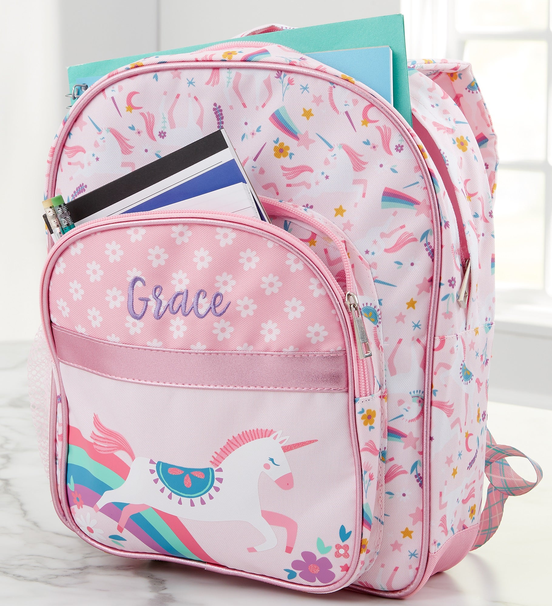 Unicorn Embroidered Classic Backpack by Stephen Joseph