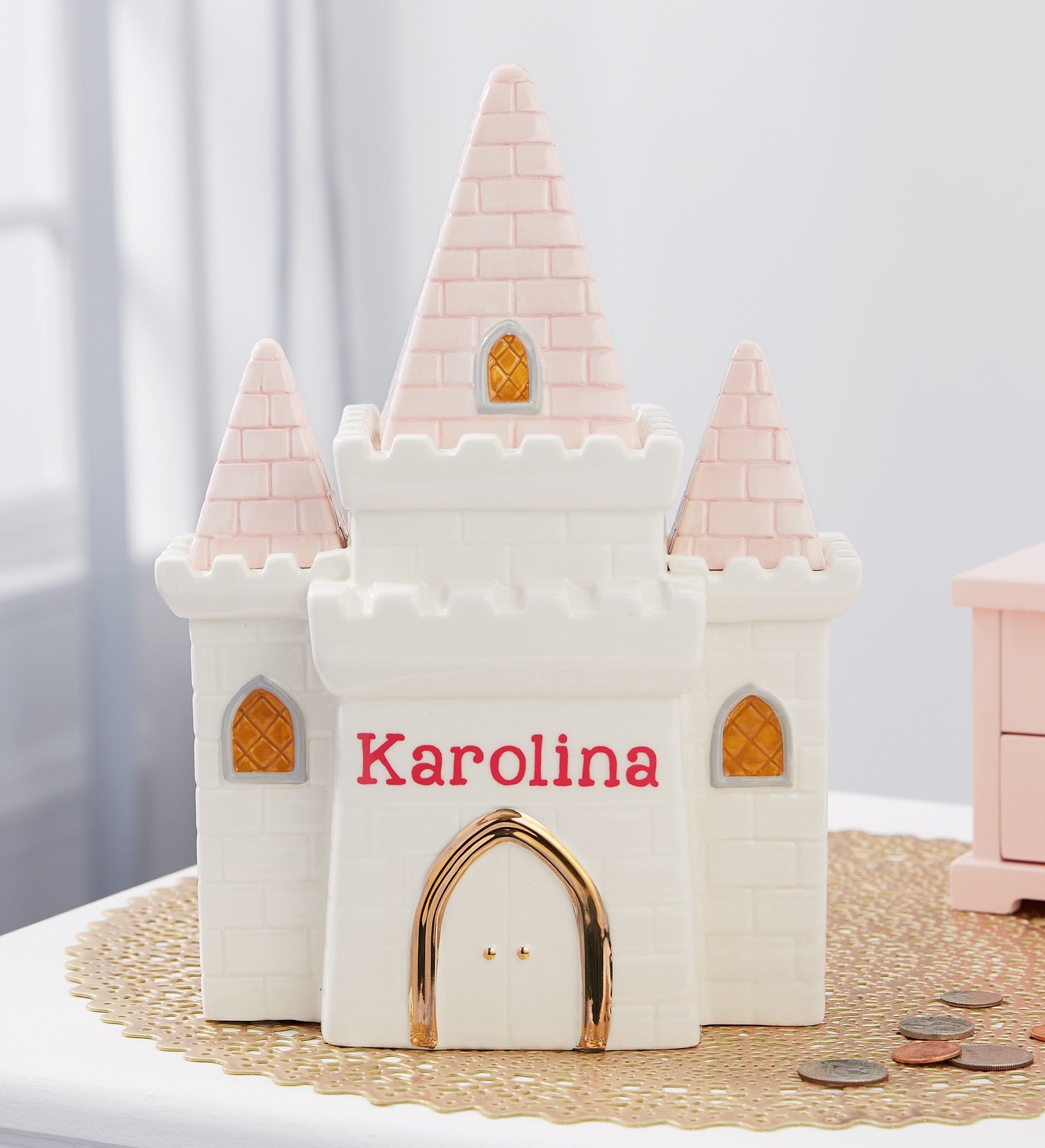 Princess Castle Personalized Piggy Bank