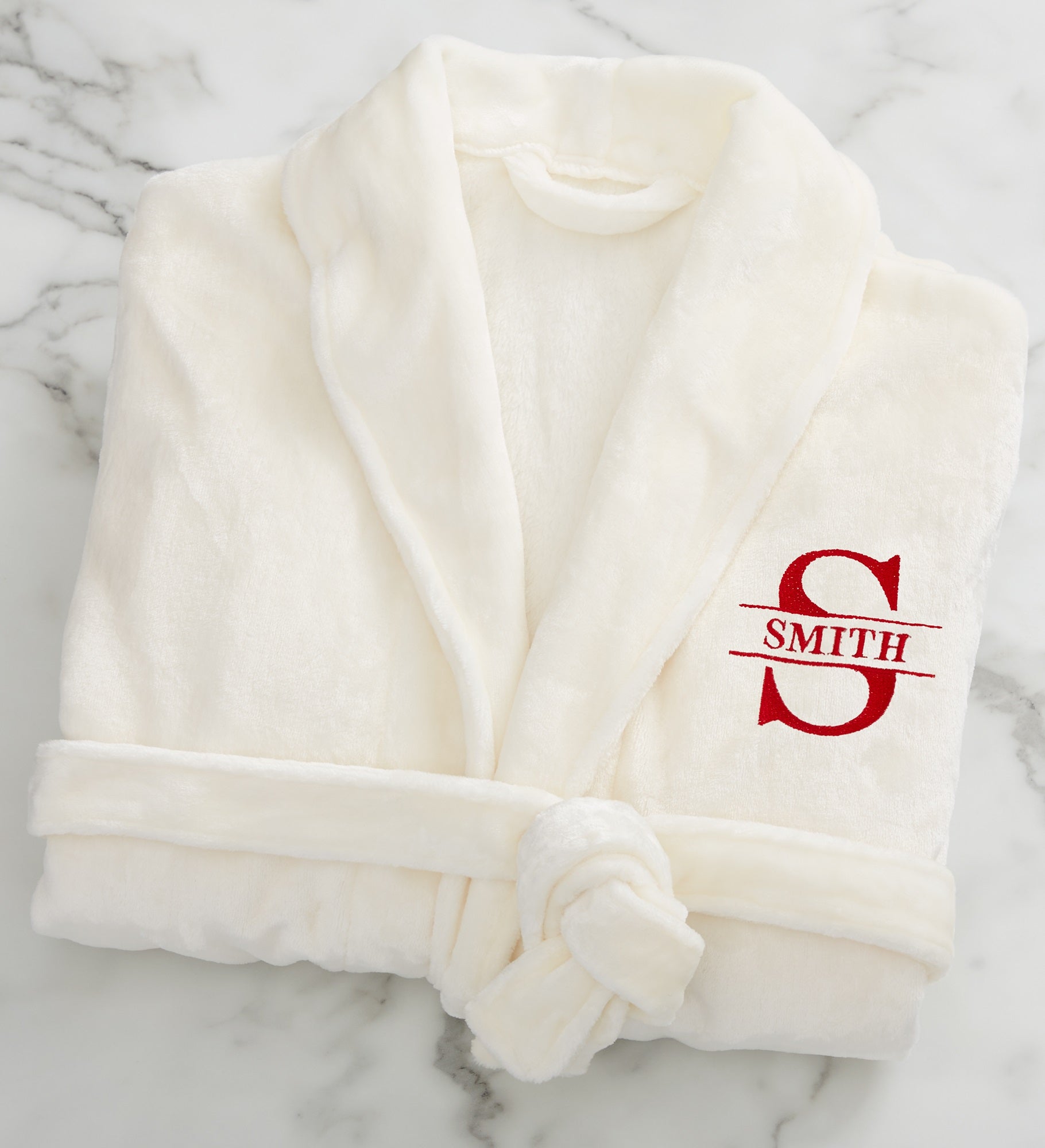 Lavish Last Name Embroidered Fleece Robes 