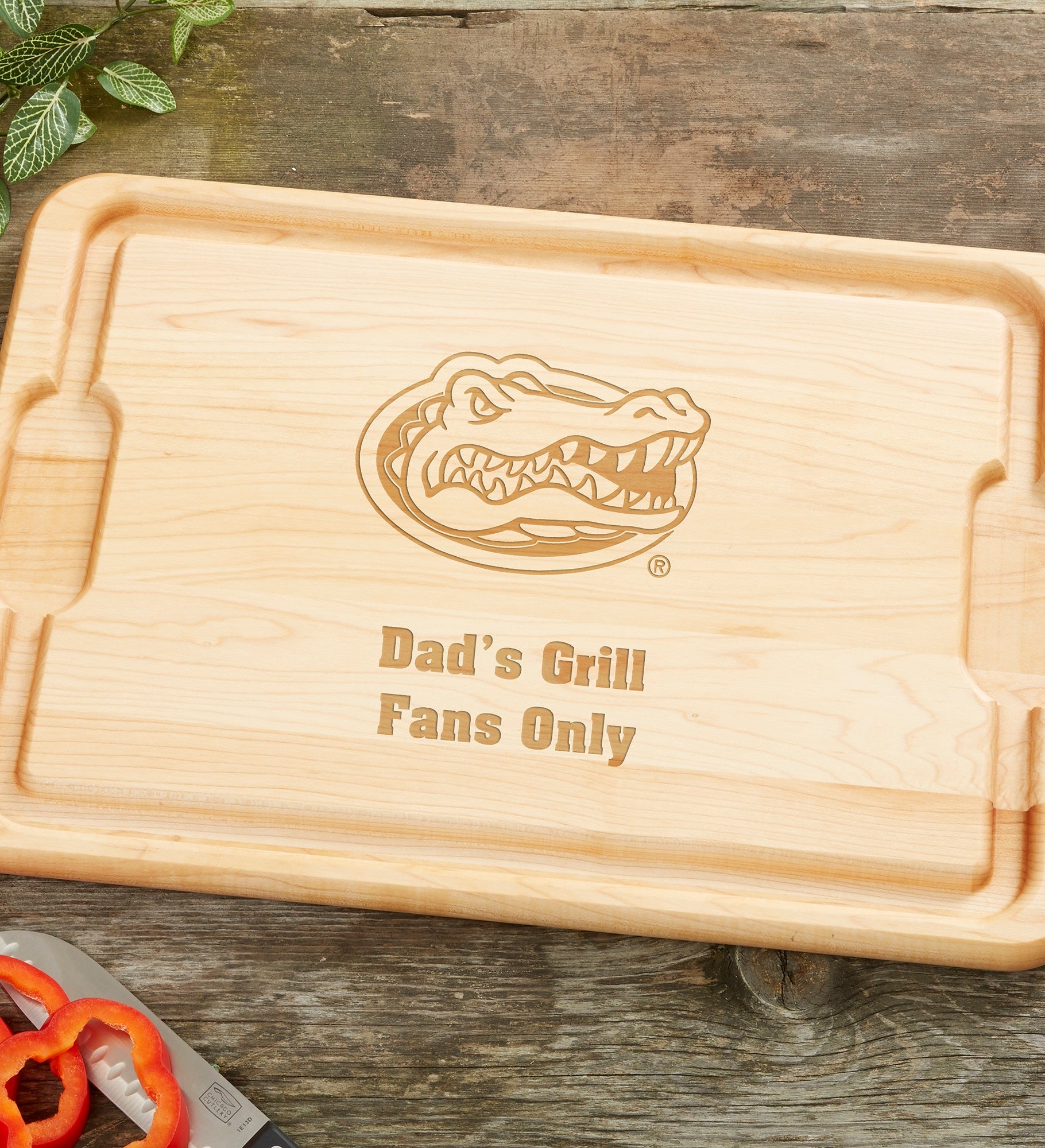 NCAA Florida Gators Personalized Hardwood Cutting Board