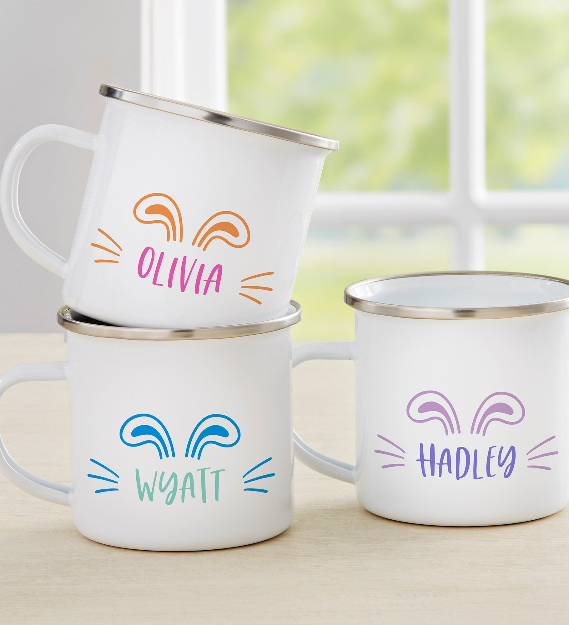 Ear-resistible Name Personalized Kids Easter Enamel Mug