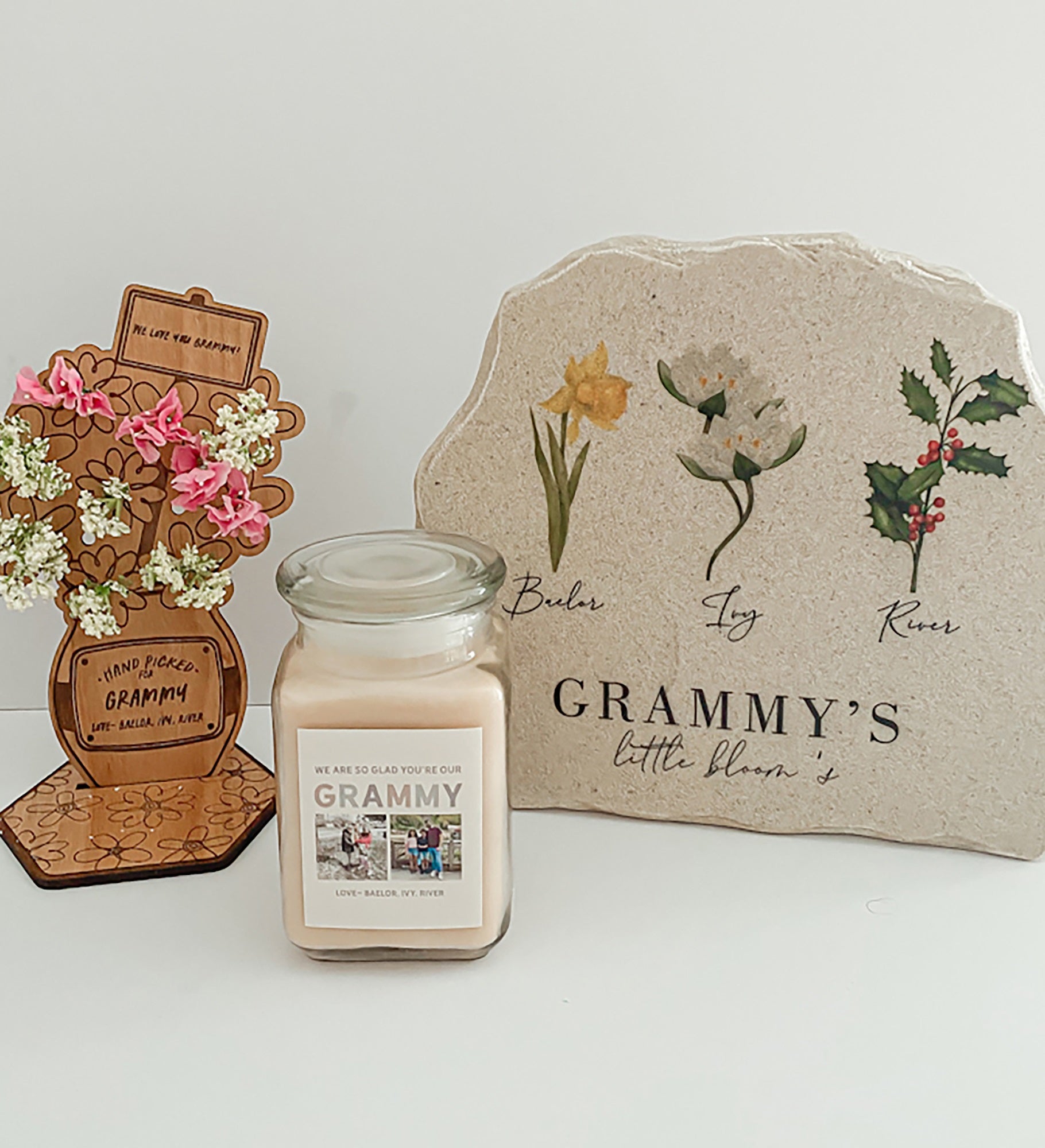 Birth Month Flower Personalized Standing Garden Stone