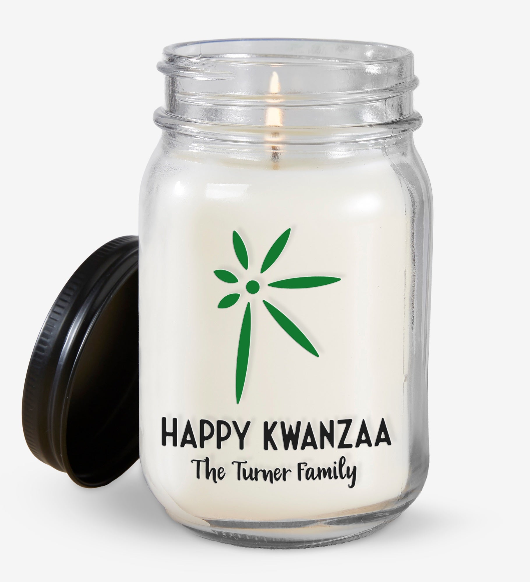 Kwanzaa Icons Personalized Farmhouse Candle Jar