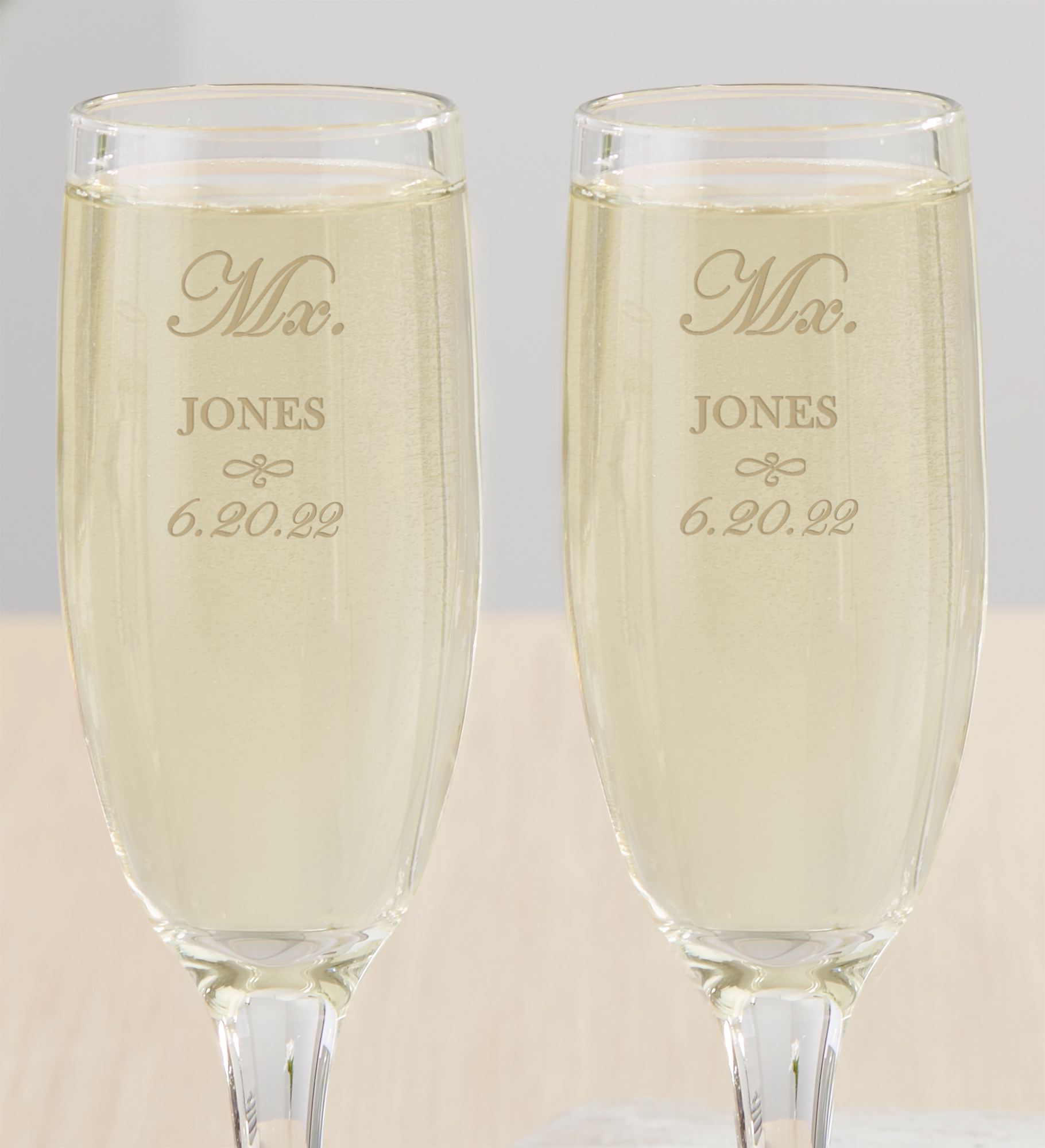 Mx.Title Personalized Champagne Flute Set