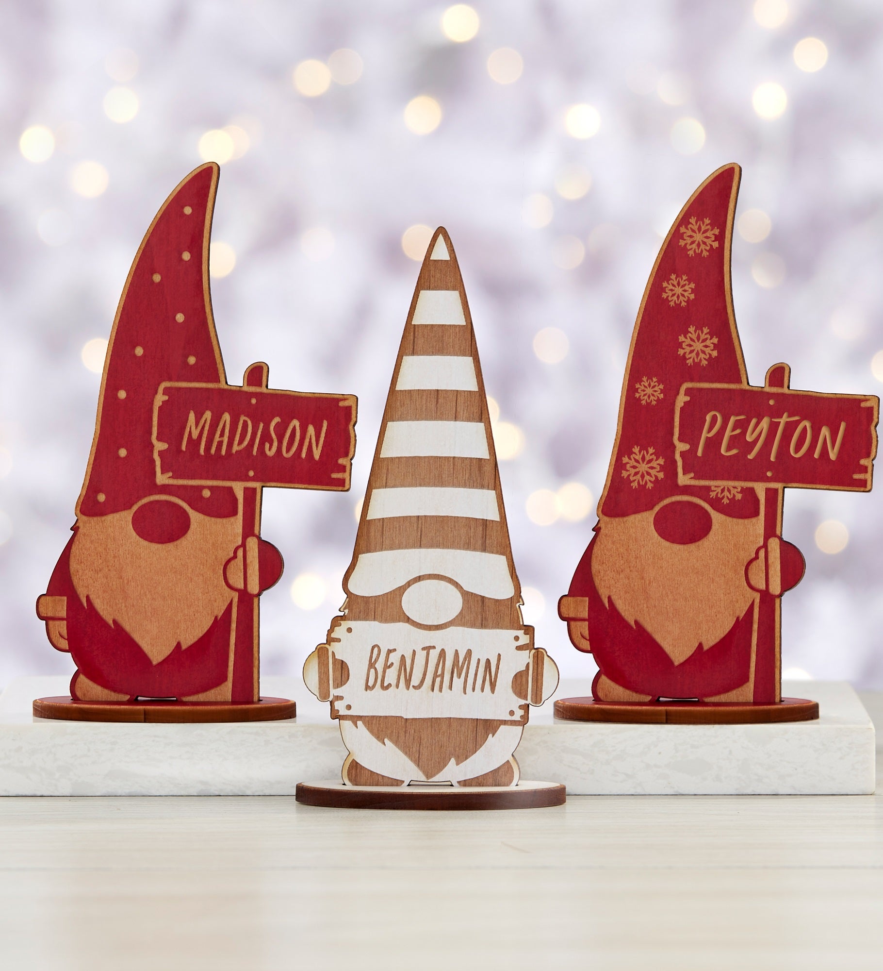 Personalized Wooden Christmas Gnomes