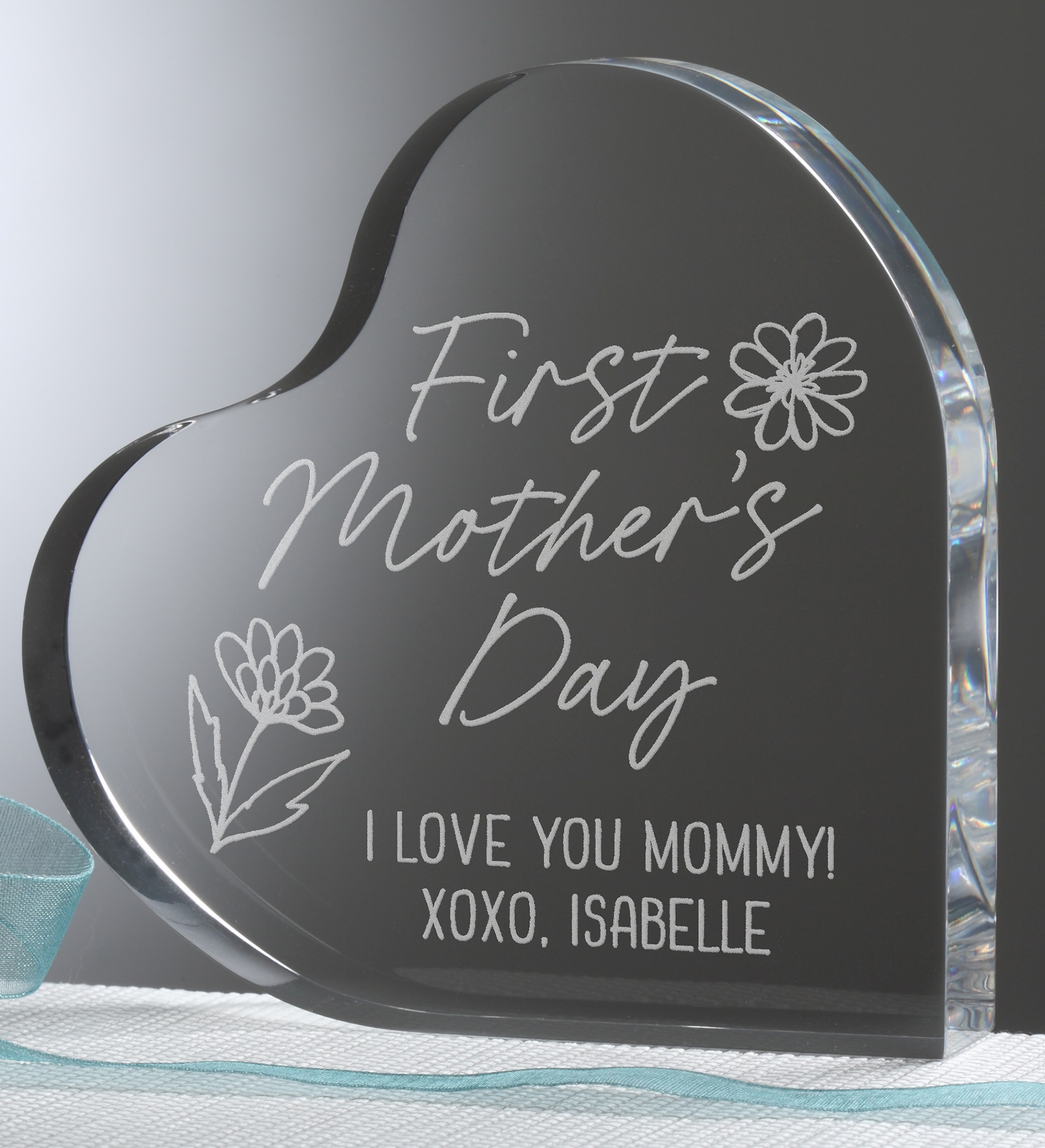 First Mother's Day Engraved Heart Keepsake