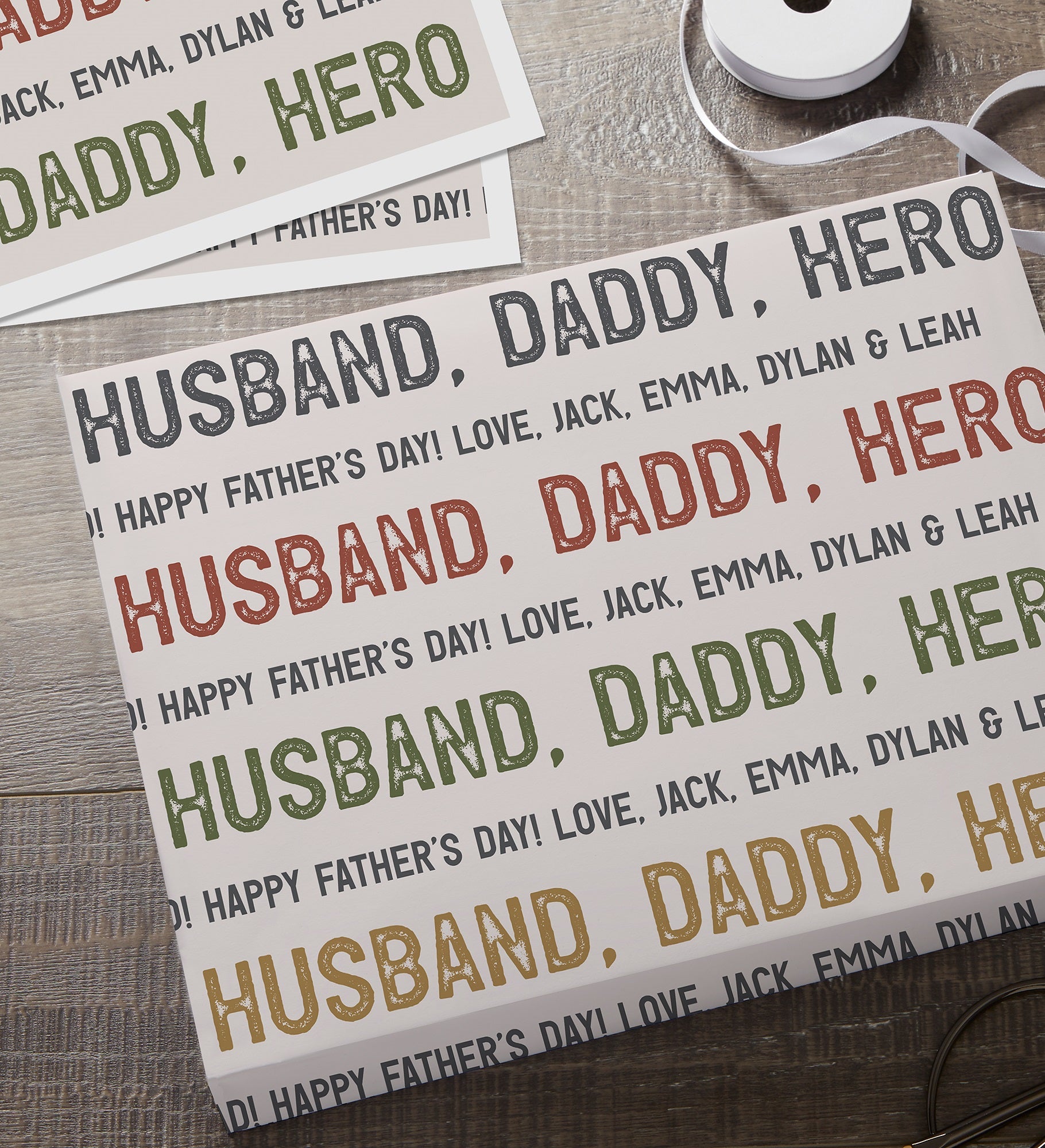 Friend, Husband, Daddy Personalized Wrapping Paper