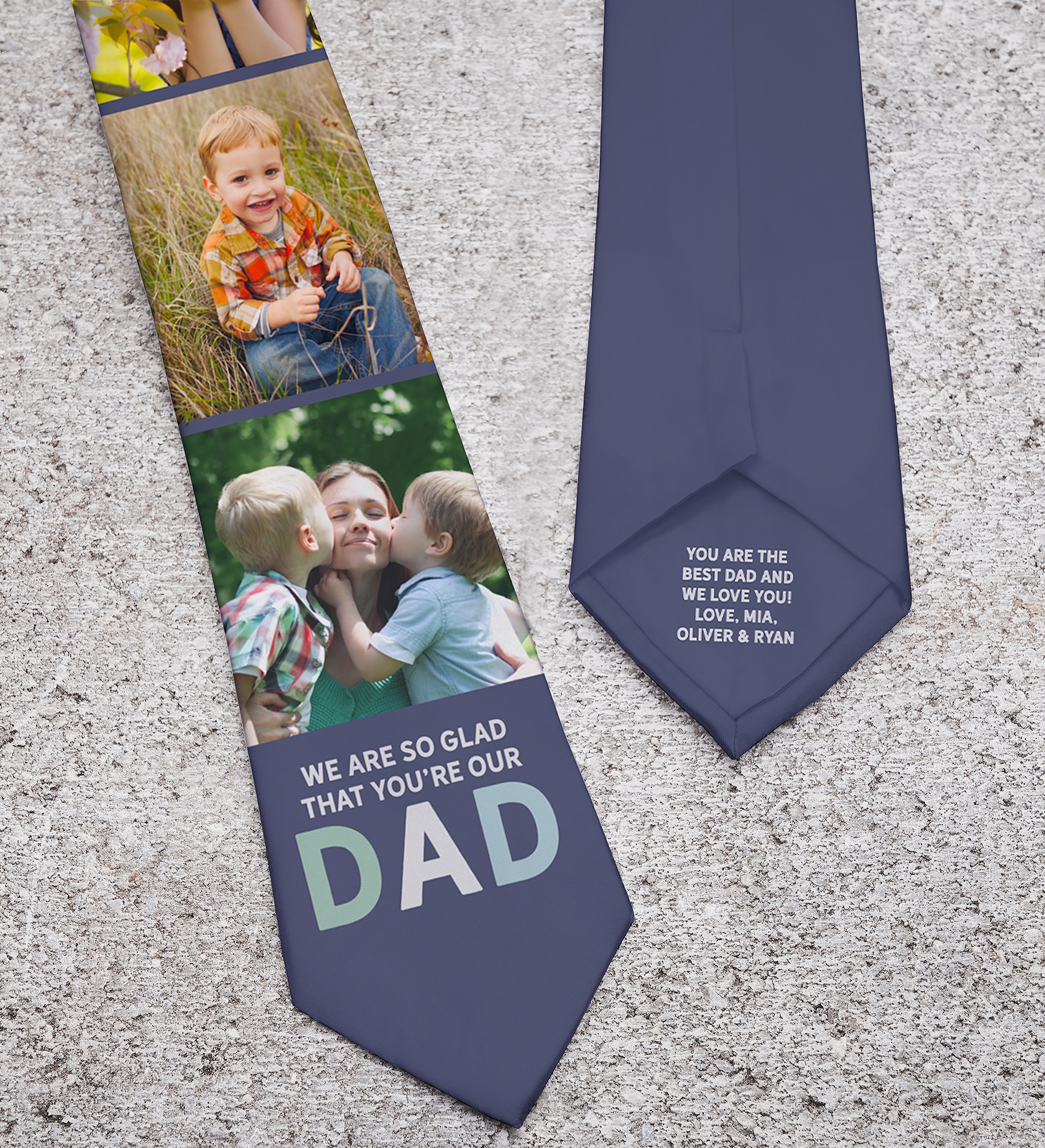 Glad You're Our Dad Personalized Photo Tie