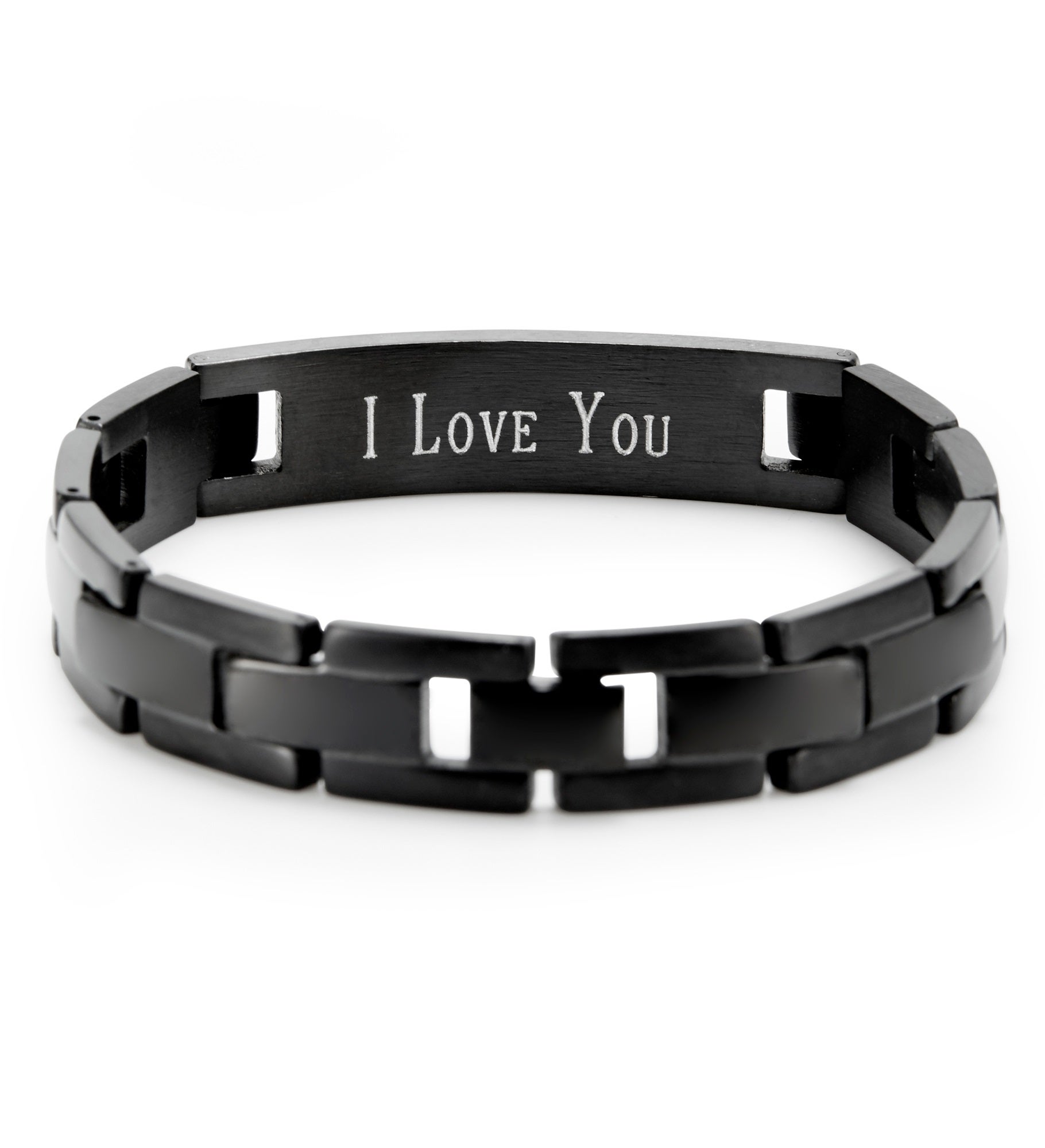 Black Engravable Men's Lord's Prayer Bracelet