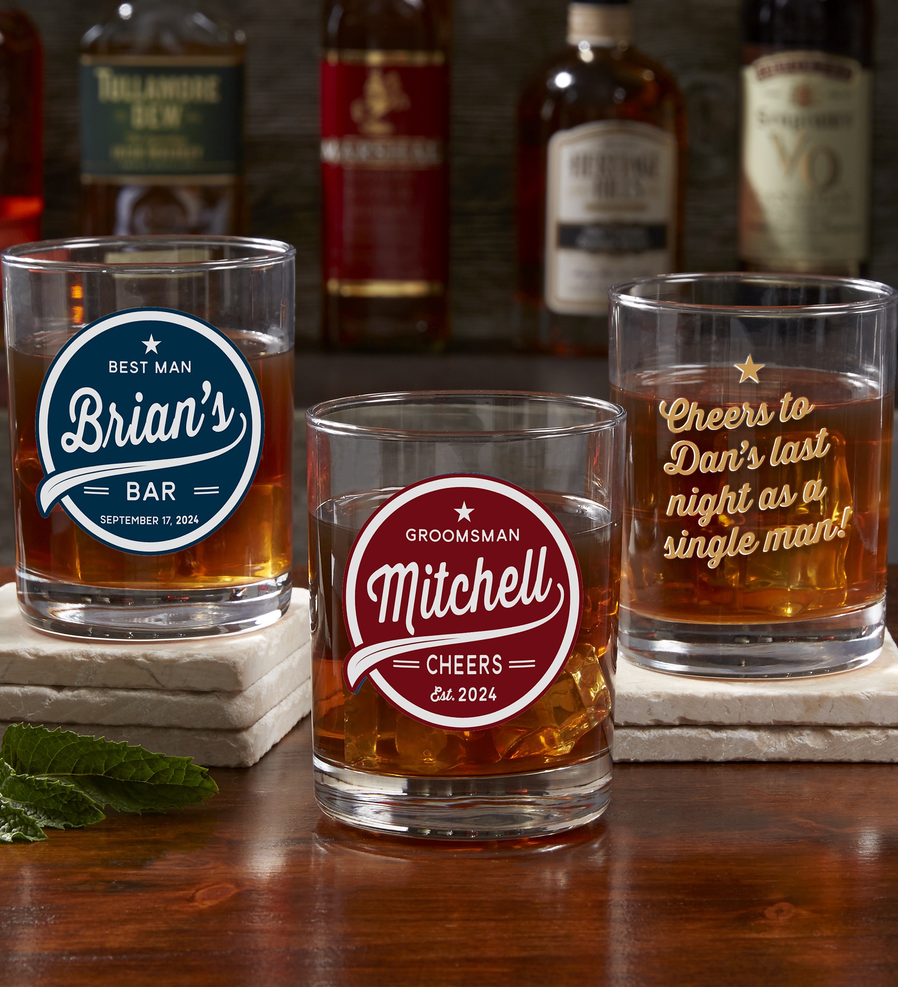 Groomsman Brewing Co. Personalized Printed Whiskey Glass