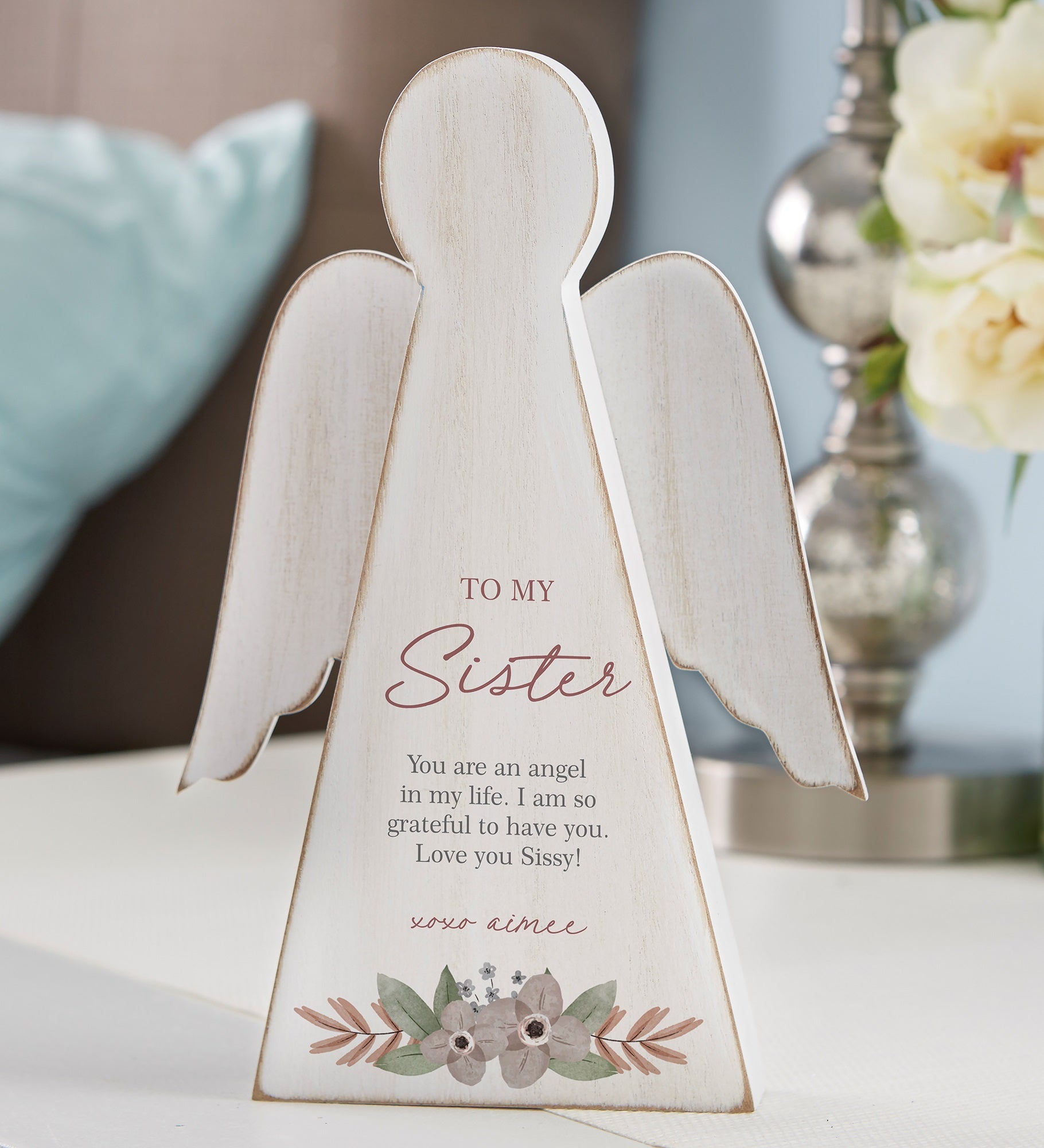 My Sister Personalized Wood Angel