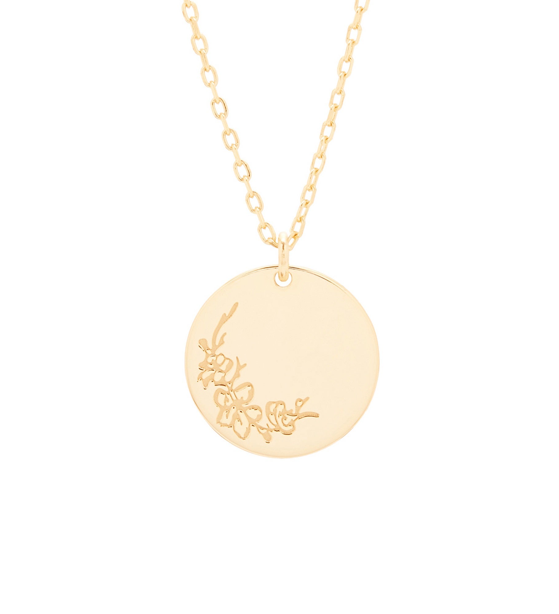 March Birth Flower Cherry Blossom Gold Pendant