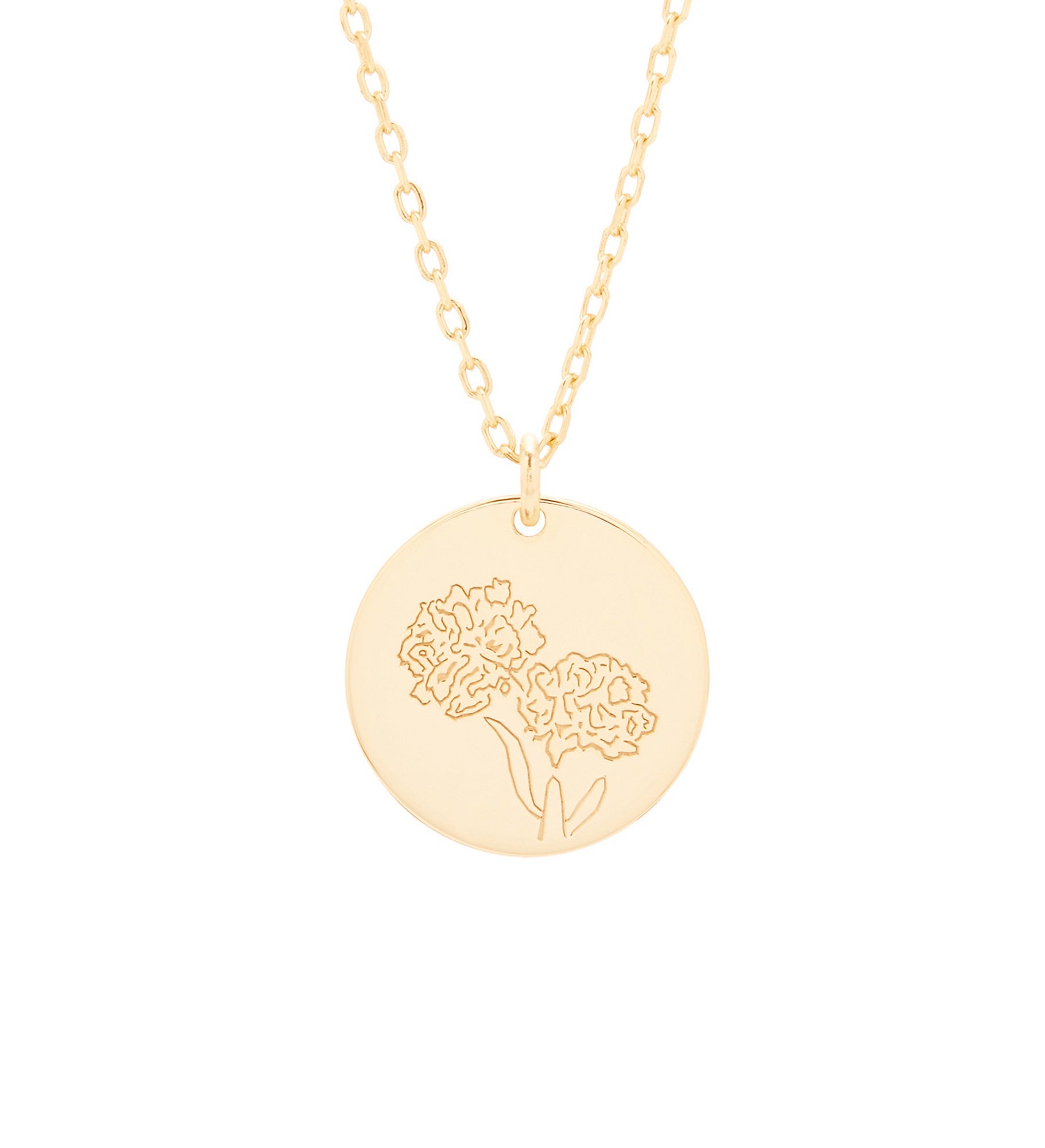 October Birth Flower Marigold Gold Pendant