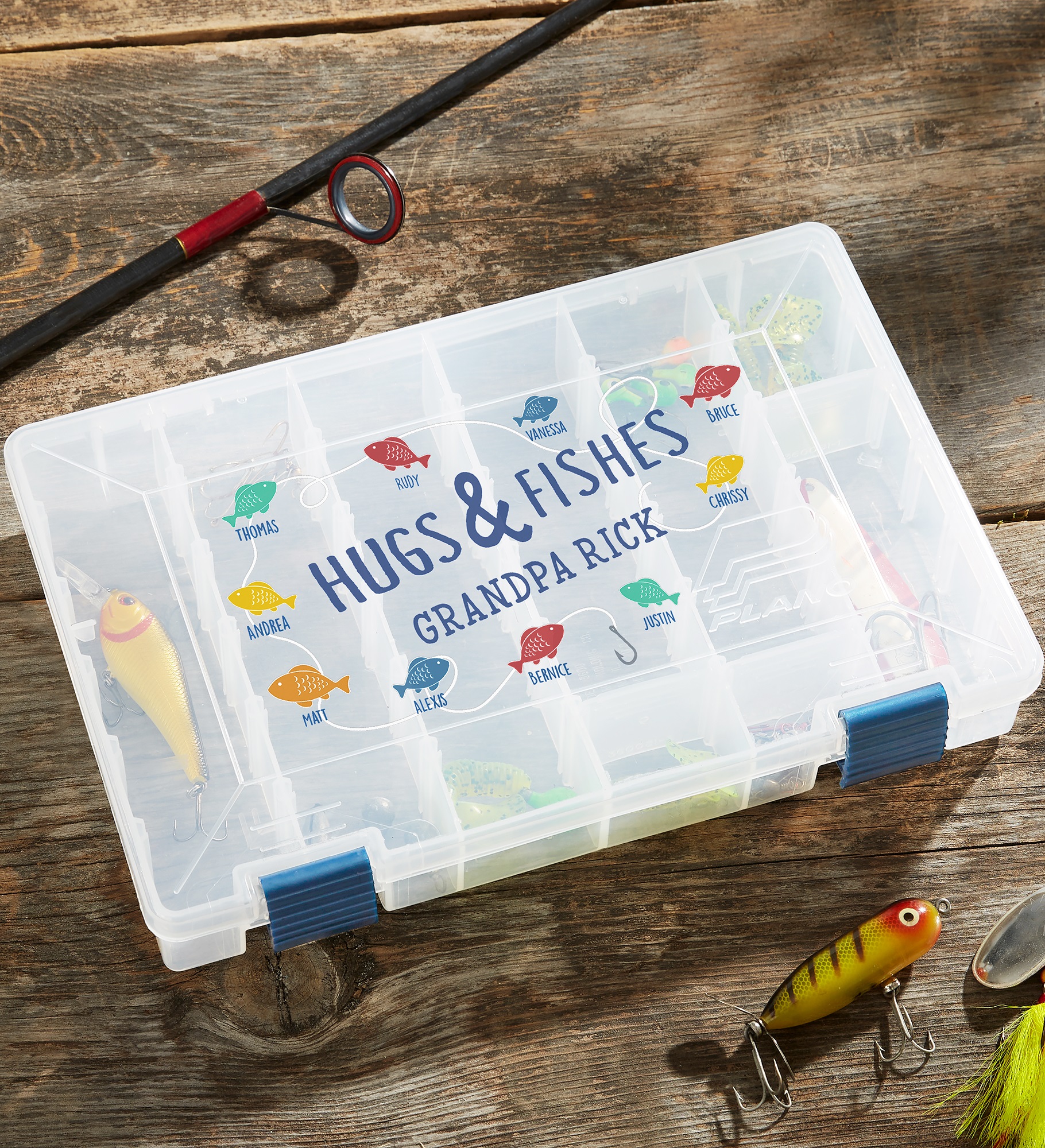 Hugs & Fishes Personalized Plano Tackle Fishing Box