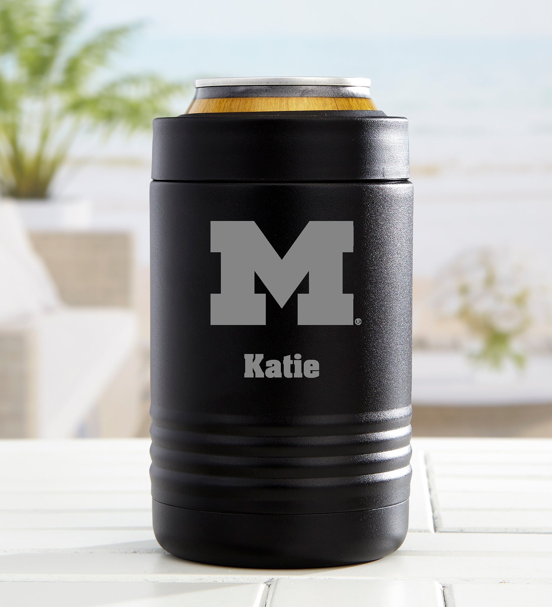 NCAA Michigan Wolverines Personalized Stainless Insulated Can Holder