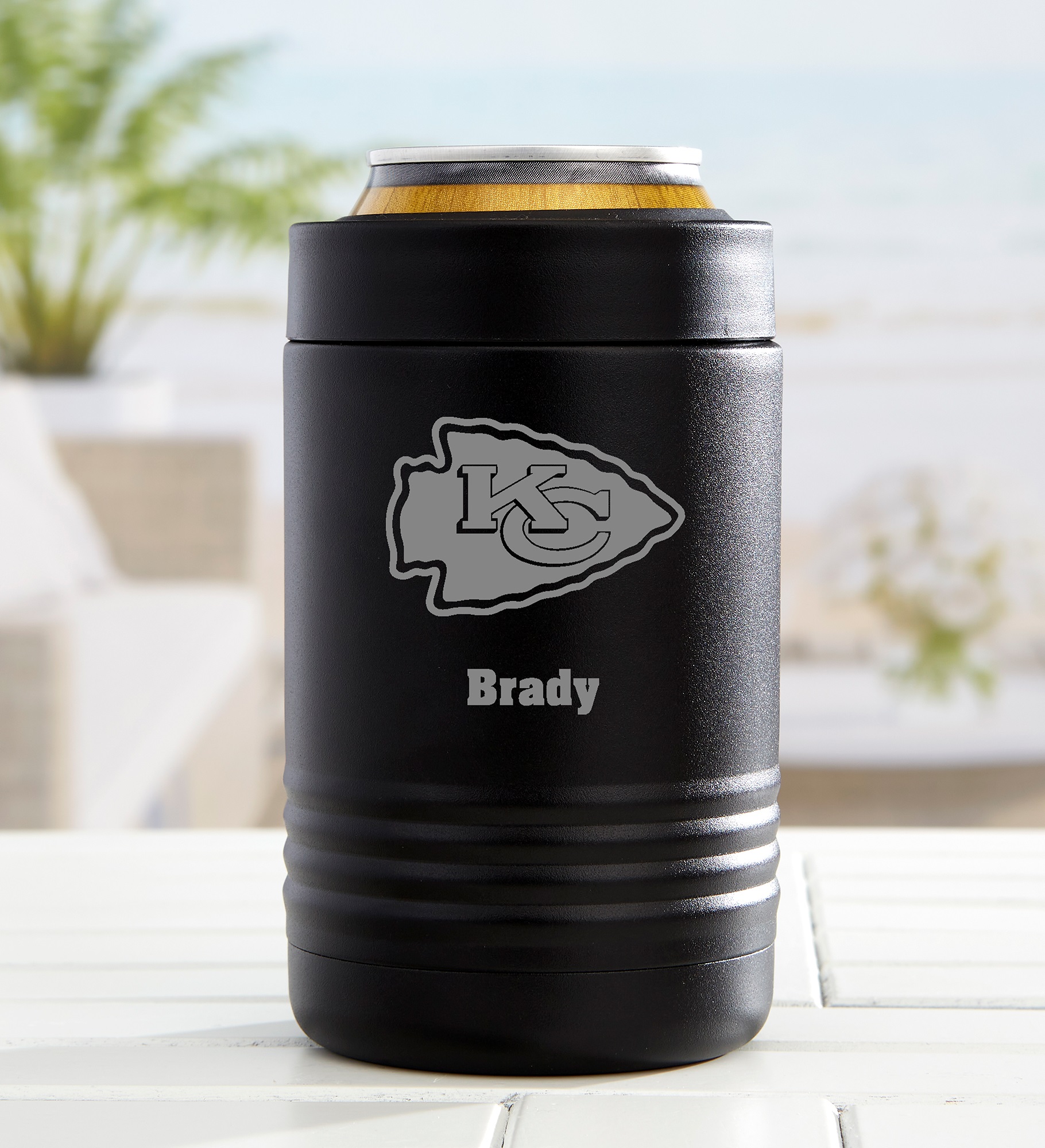 NFL Kansas City Chiefs Personalized Stainless Insulated Can Holder