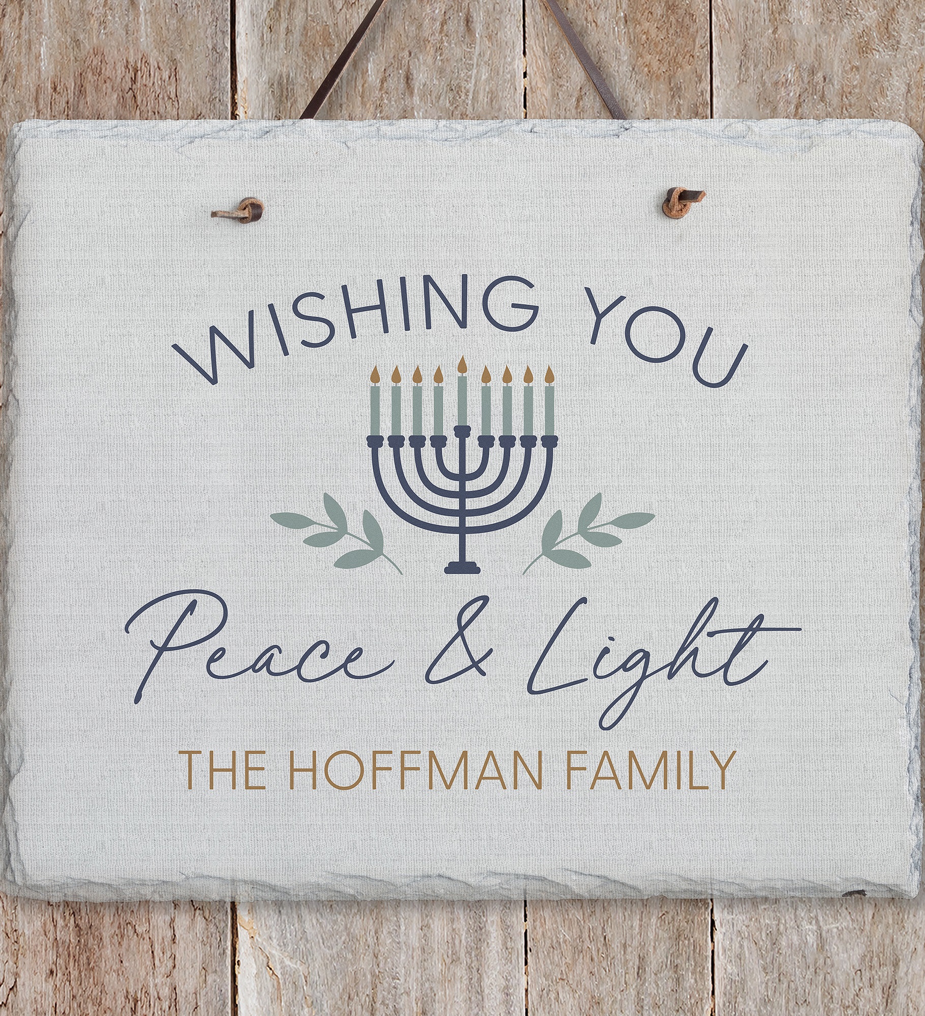 Spirit of Hanukkah Personalized Slate Plaque