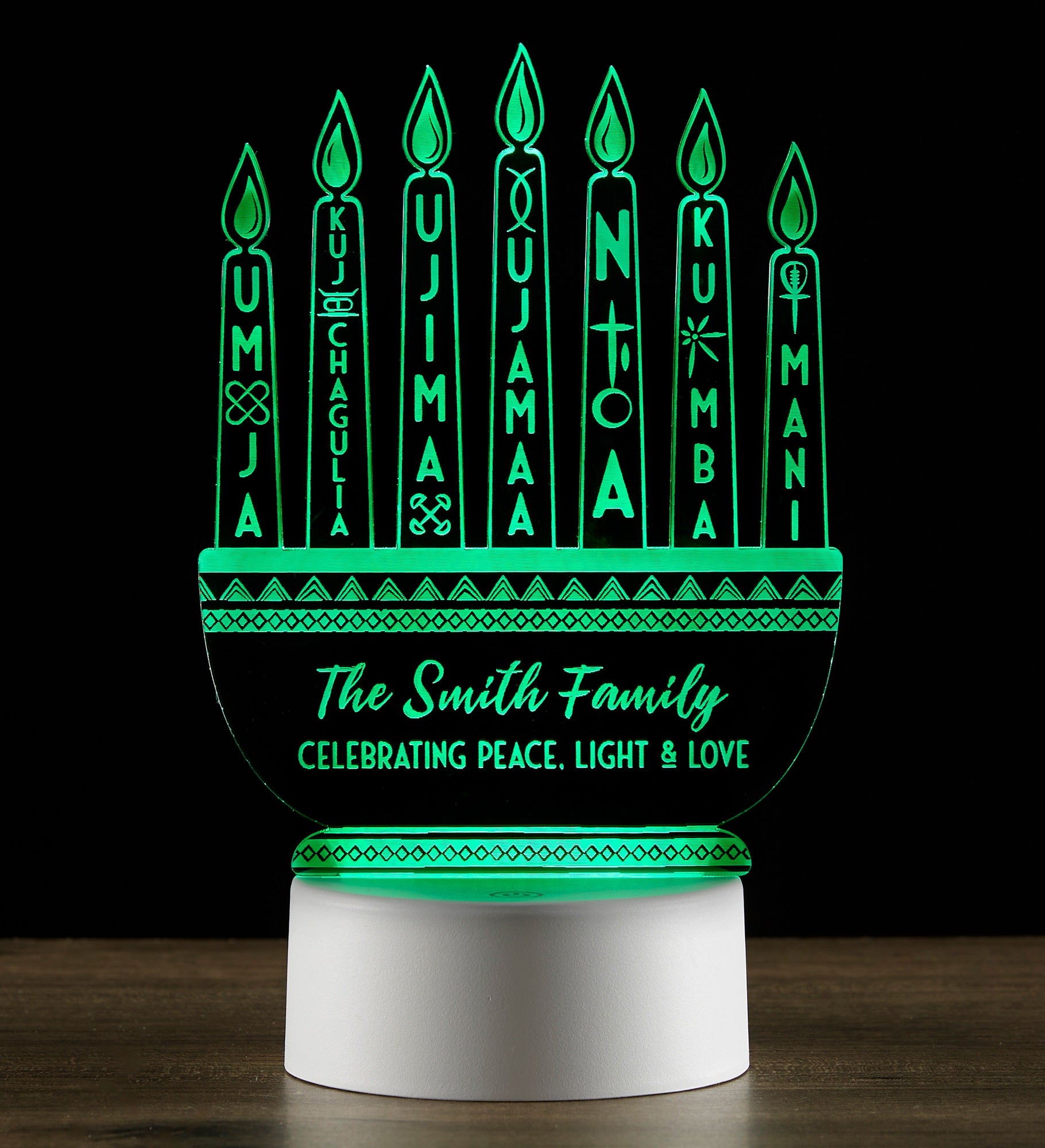Kwanzaa Kinara Personalized LED Sign
