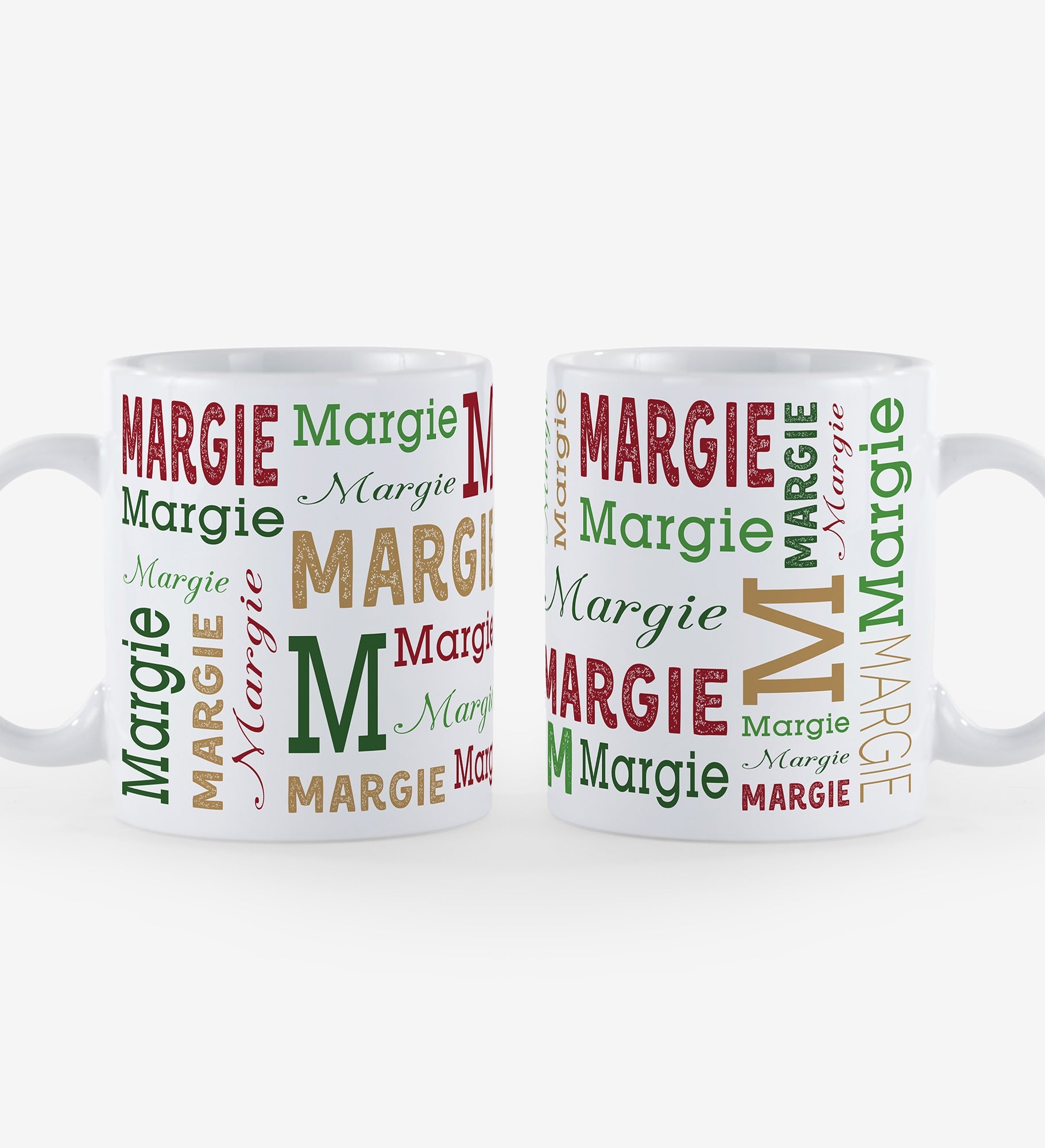 Christmas Repeating Name Personalized Coffee Mugs