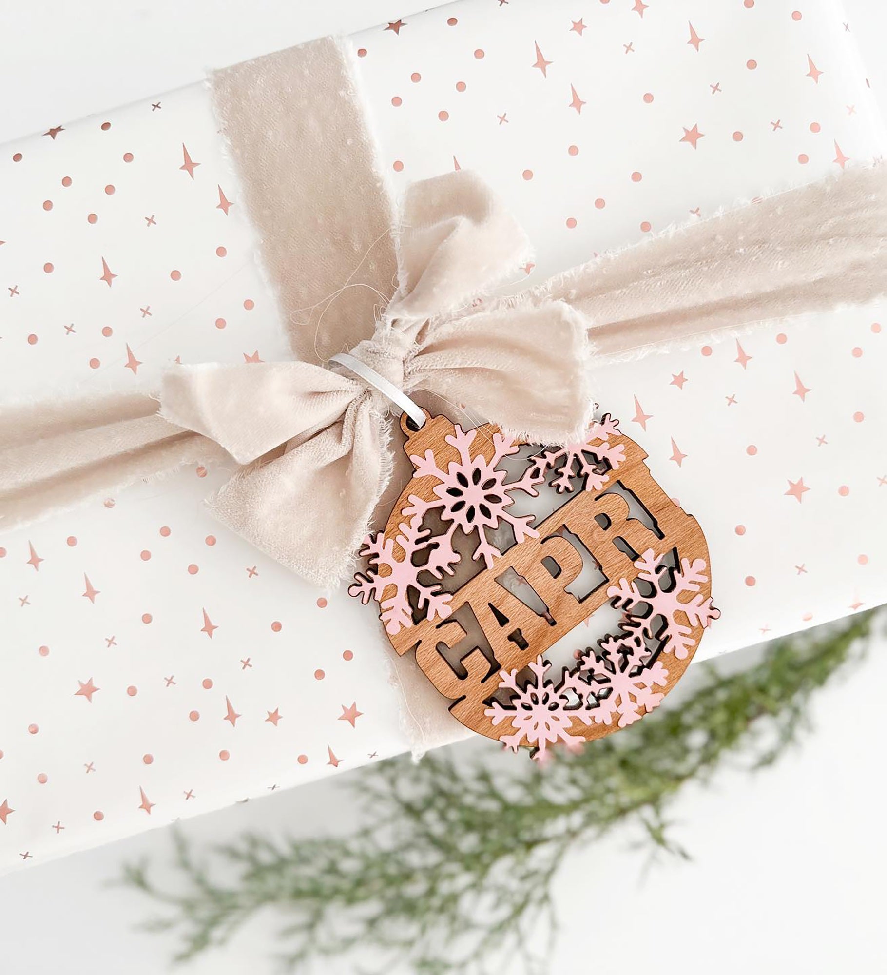 Snowflake Name Personalized Wood Ornament