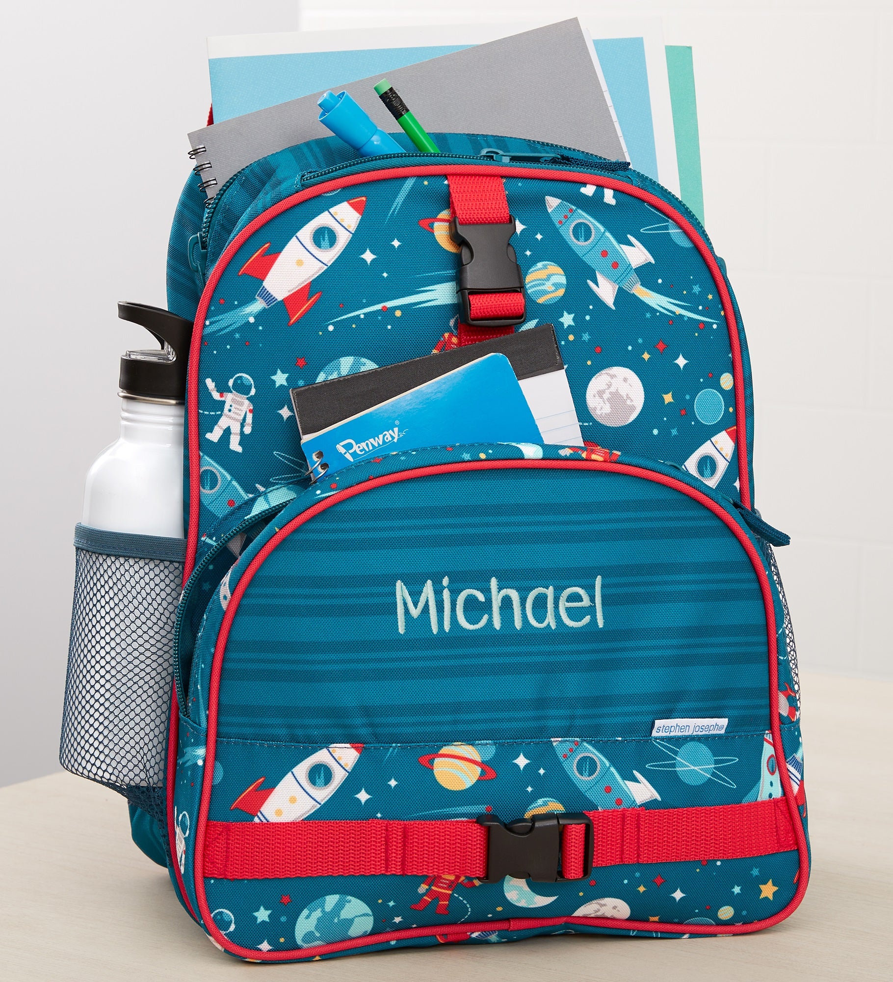 Space Embroidered All Over Print Backpack by Stephen Joseph
