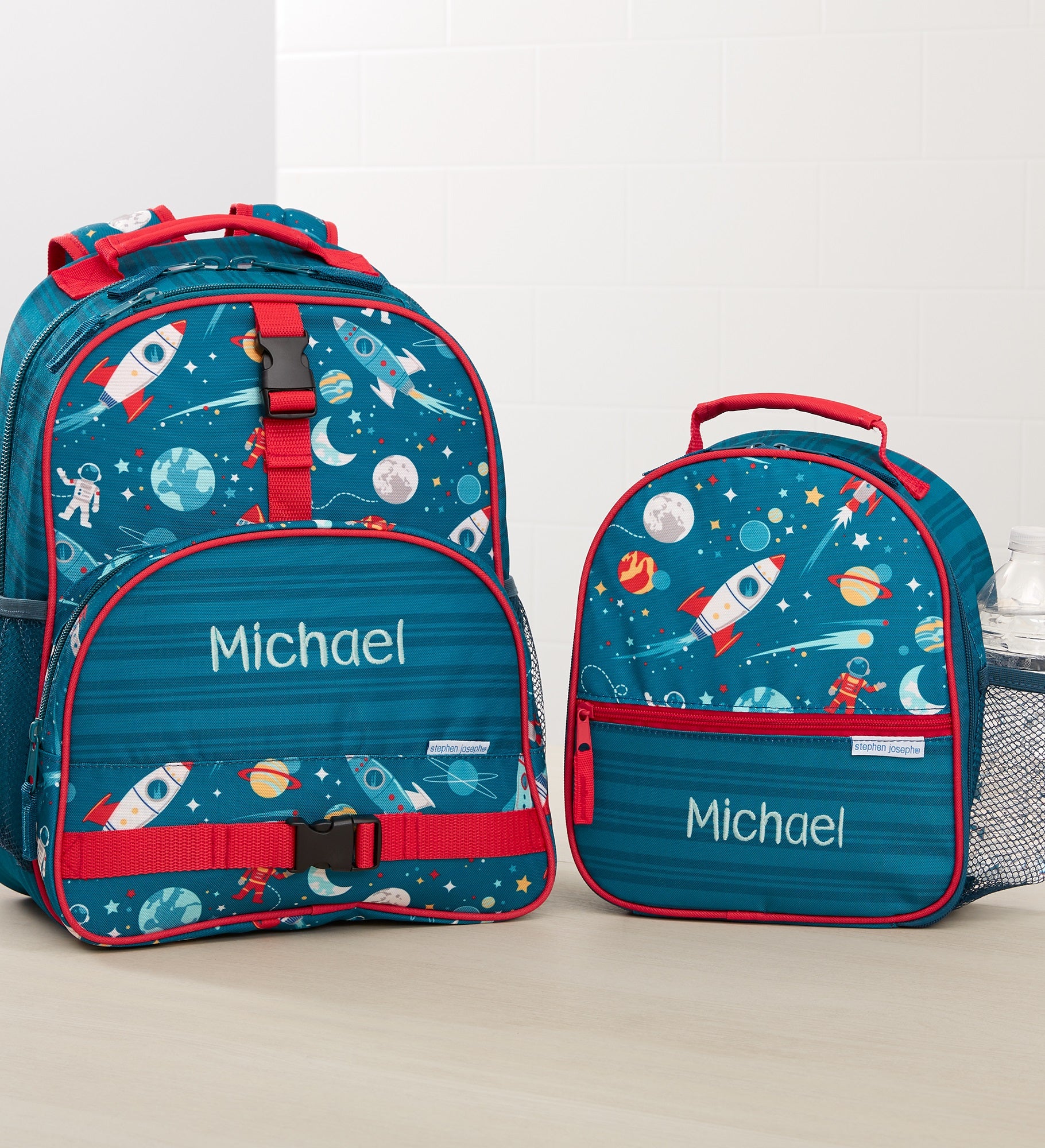 Space Embroidered All Over Print Backpack by Stephen Joseph
