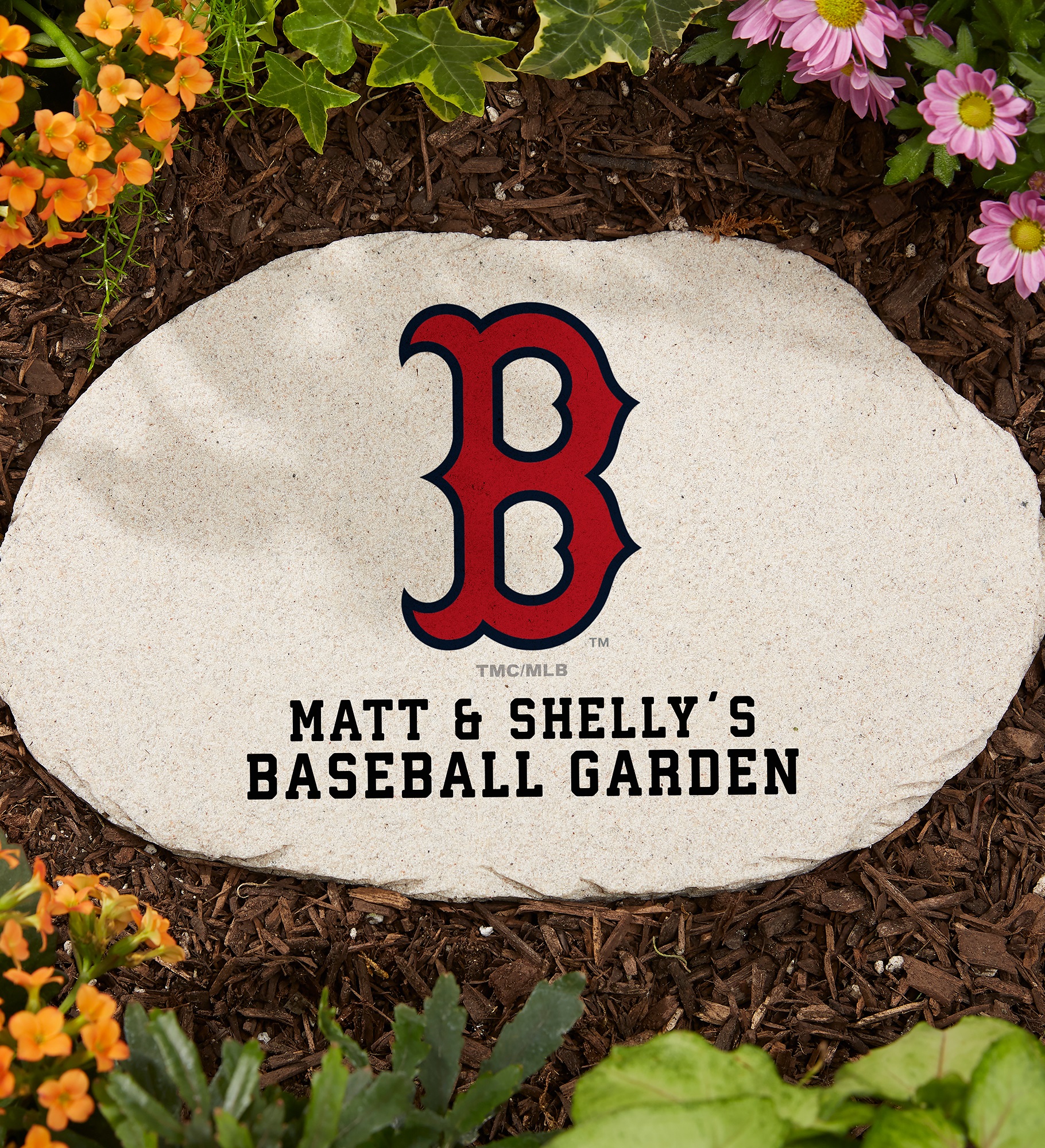 MLB Boston Red Sox Personalized Round Garden Stone