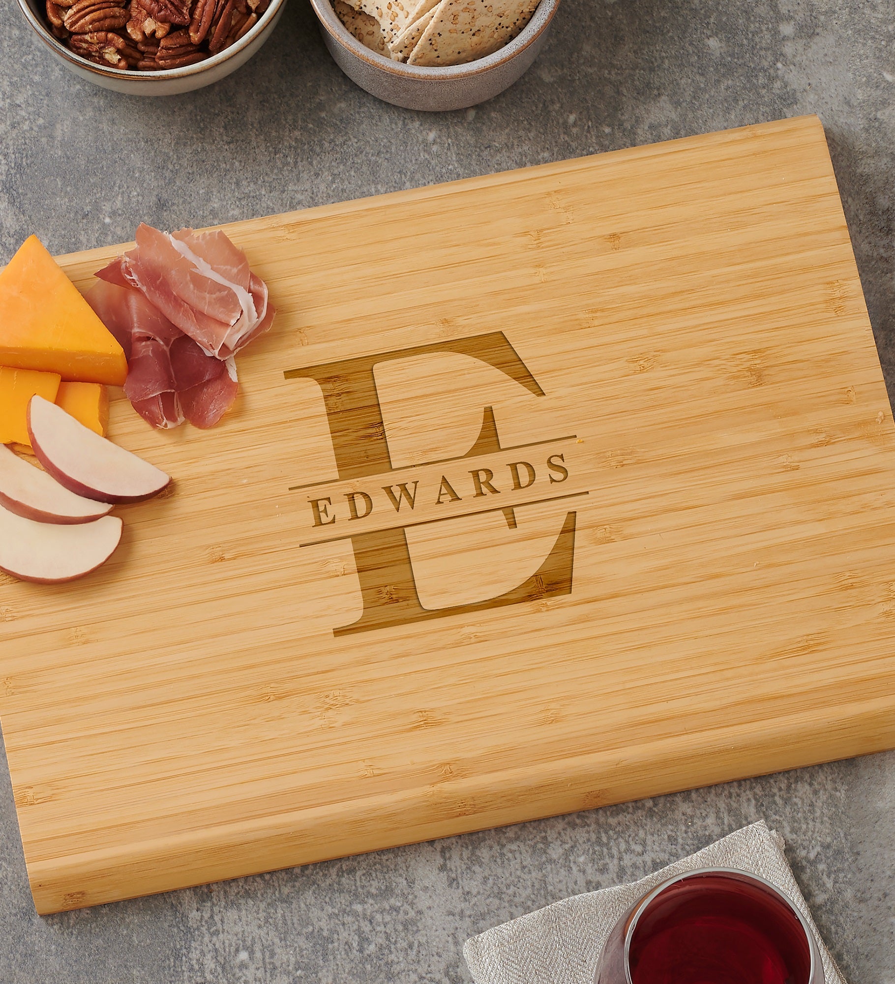 Lavish Last Name Personalized Bamboo Cutting Board