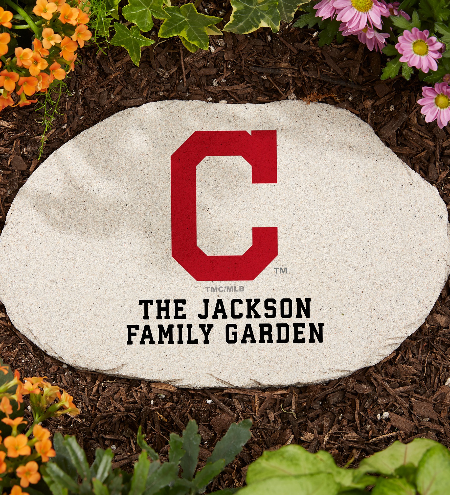 MLB Cleveland Guardians Personalized Round Garden Stone