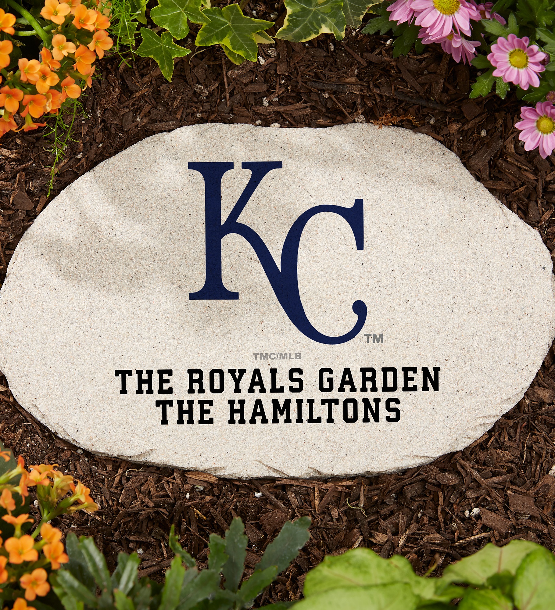 MLB Kansas City Royals Personalized Round Garden Stone
