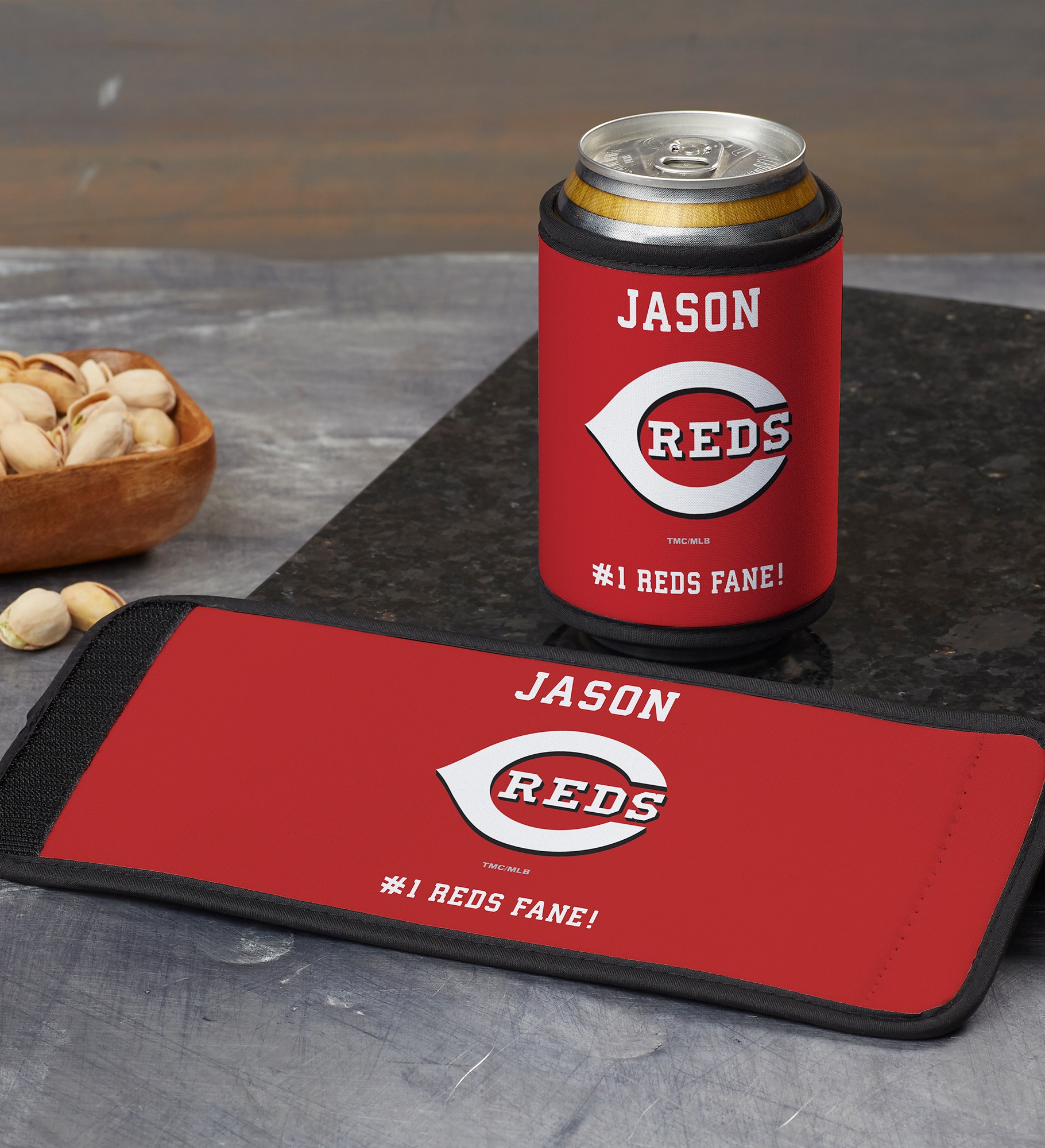 MLB Cincinnati Reds Personalized Can & Bottle Wrap