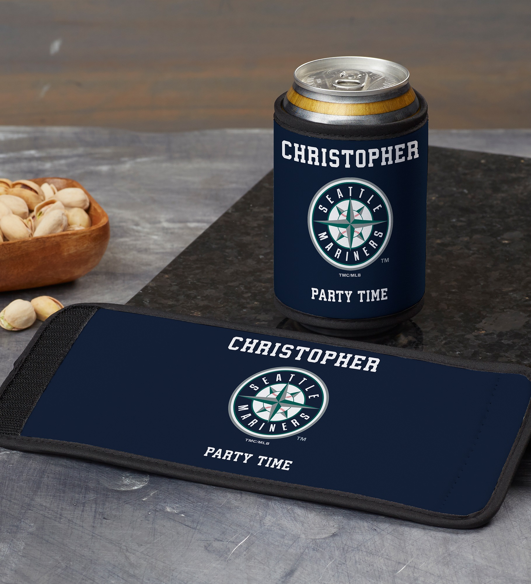 MLB Seattle Mariners Personalized Can & Bottle Wrap
