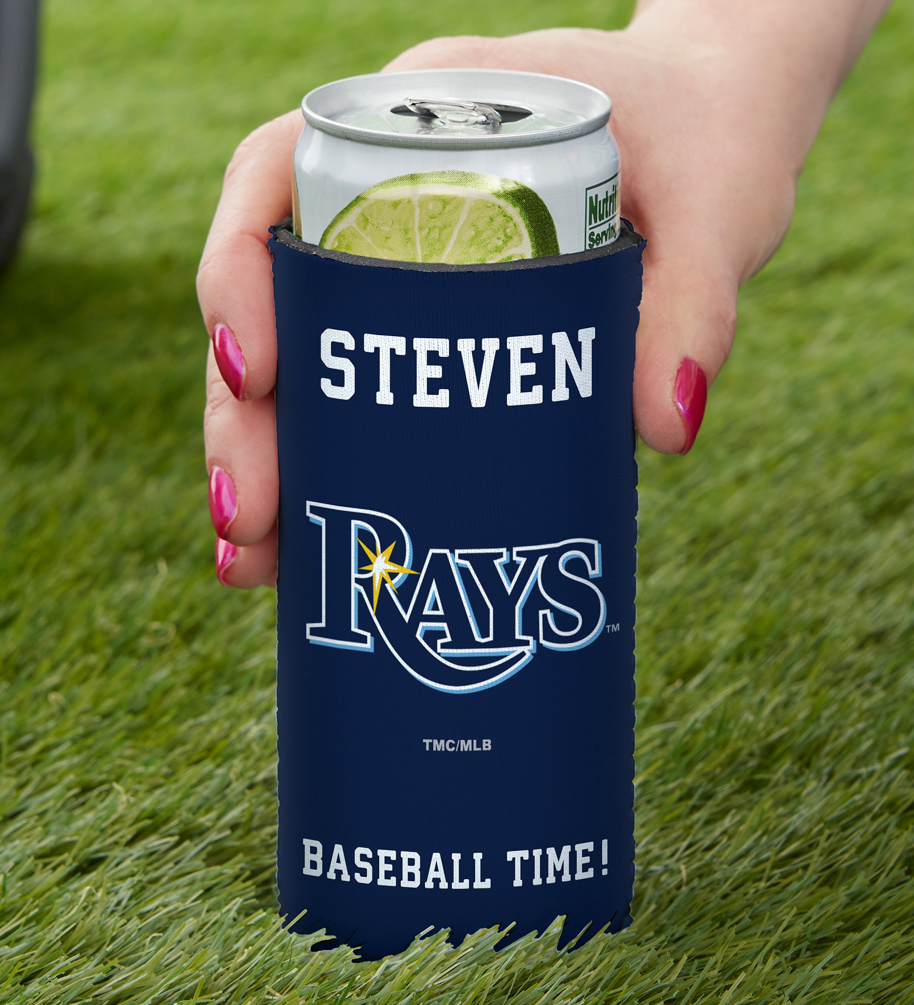 MLB Tampa Bay Rays Personalized Slim Can Holder