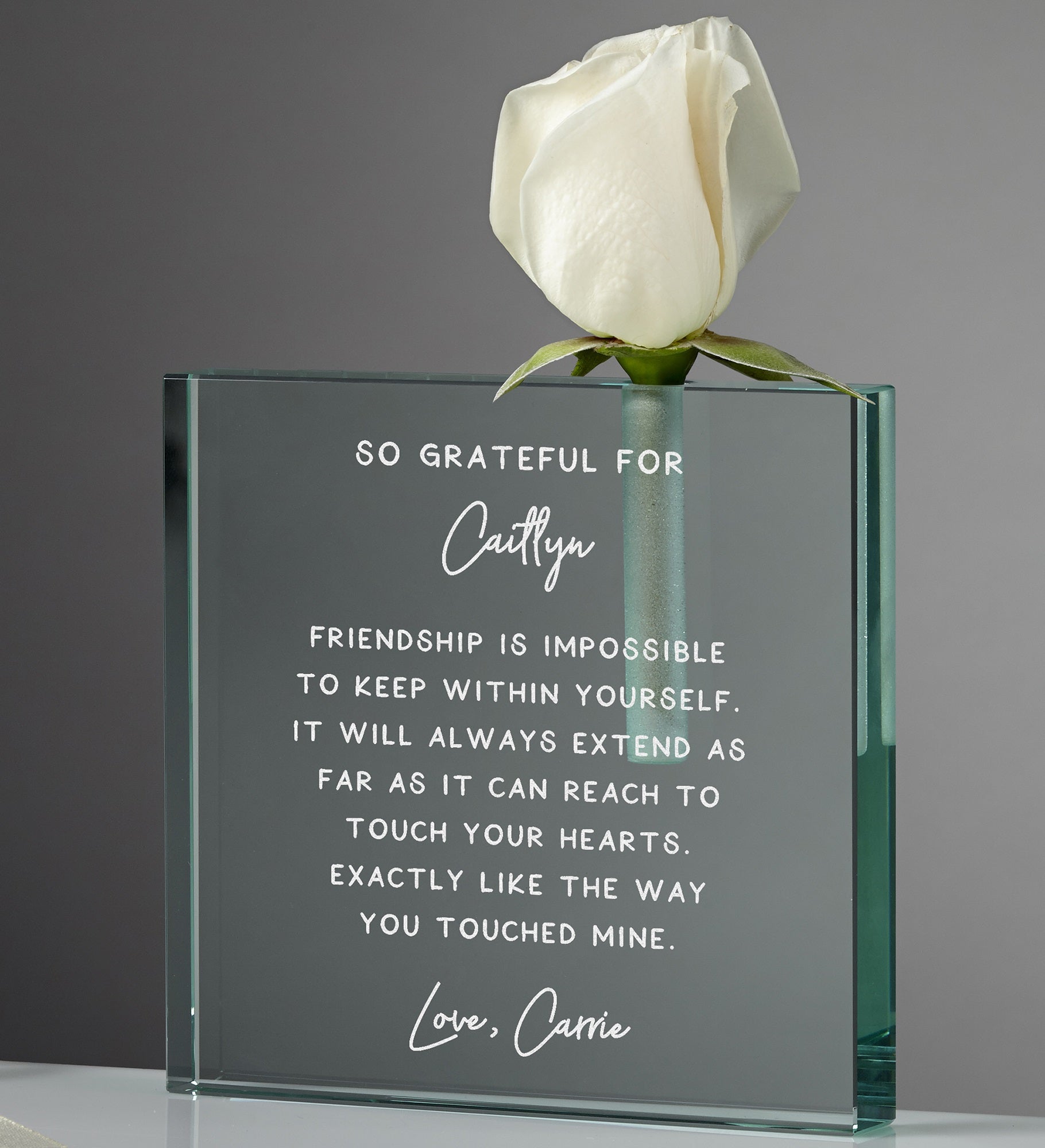 Grateful For You Personalized Bud Vase