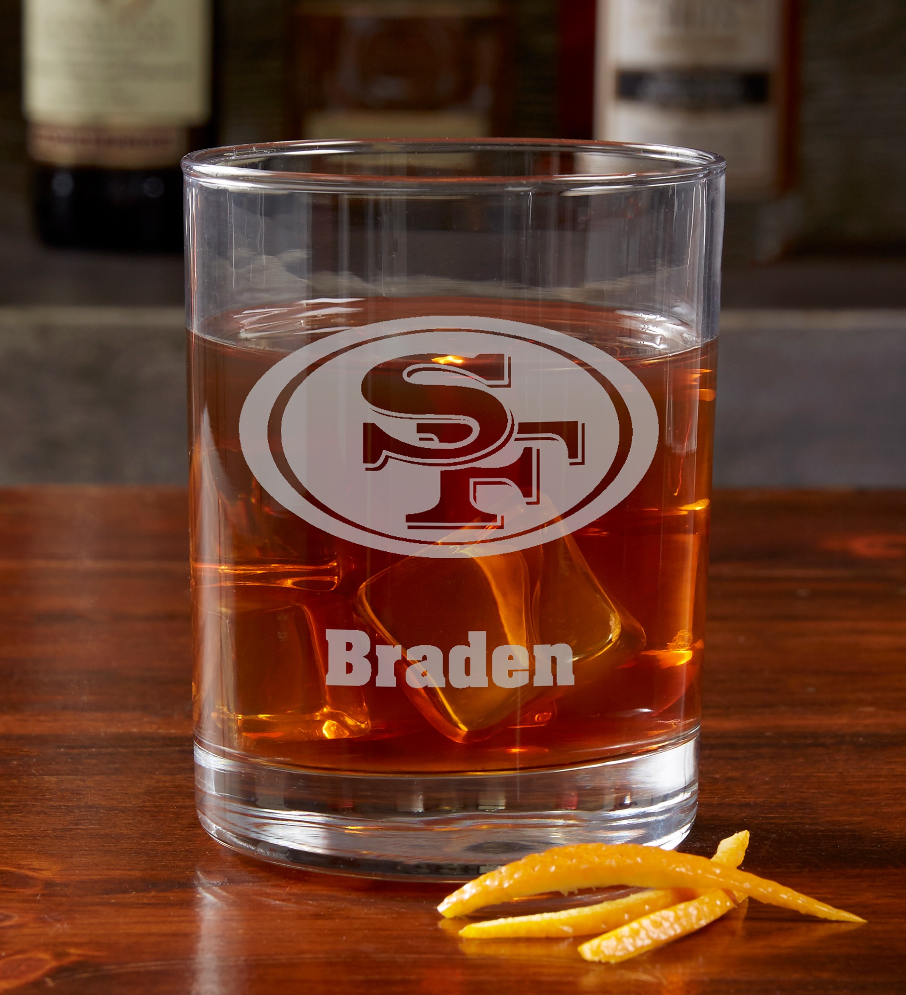 NFL San Francisco 49ers Engraved Old Fashioned Whiskey Glasses